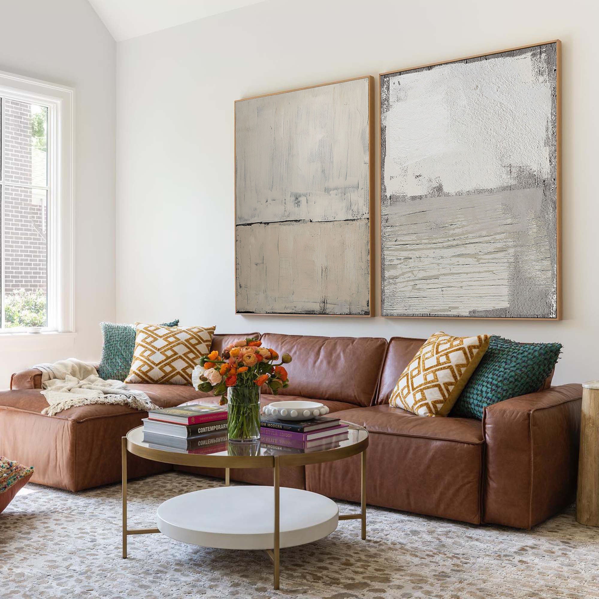 Beige & Brown Minimalist Painting Set Of 2 #BBS 015 - Image 2