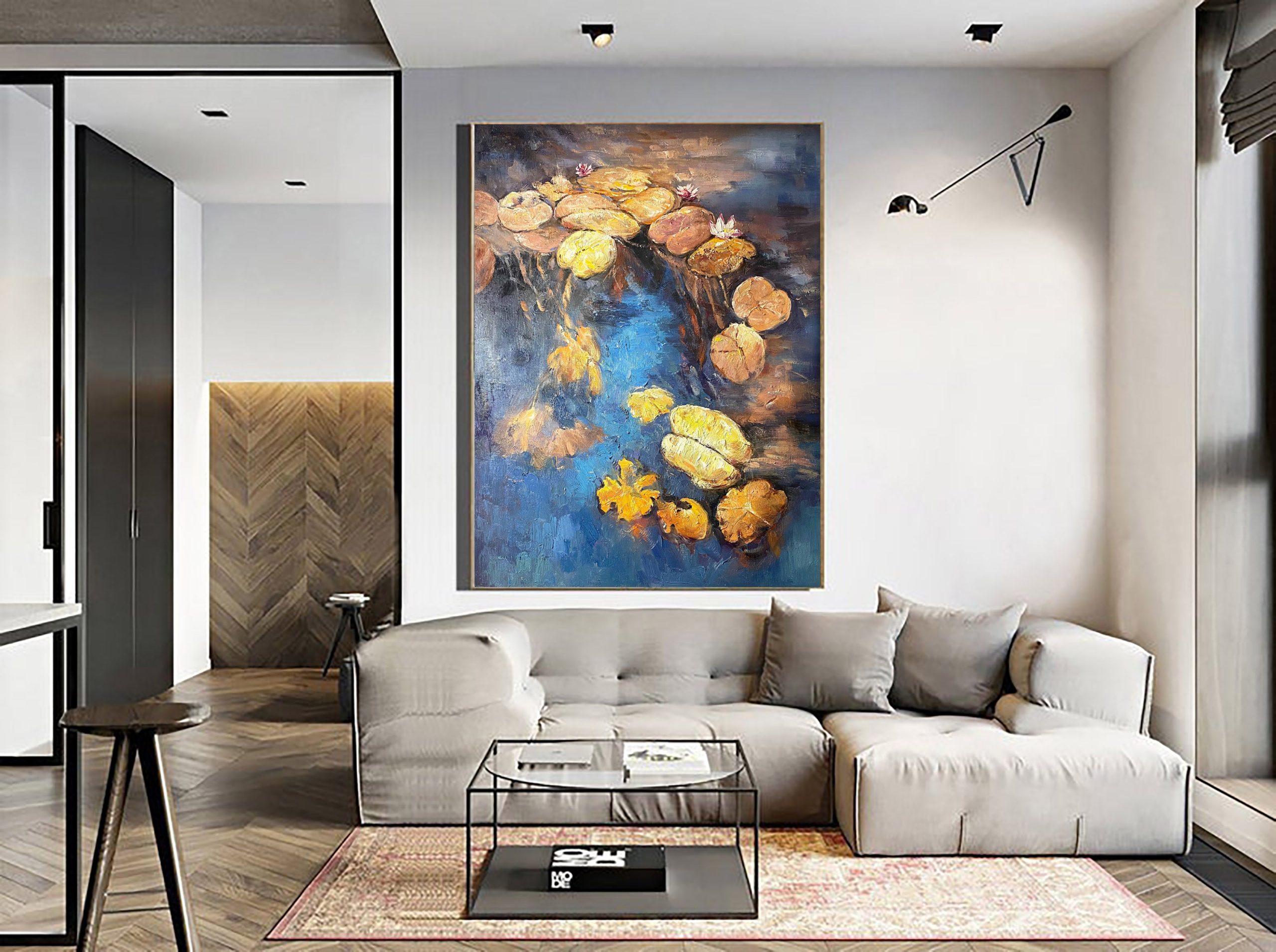 Sunlit Lily Pads, Inspired by Monet, Contemporary Art #BGA 066 - Image 6