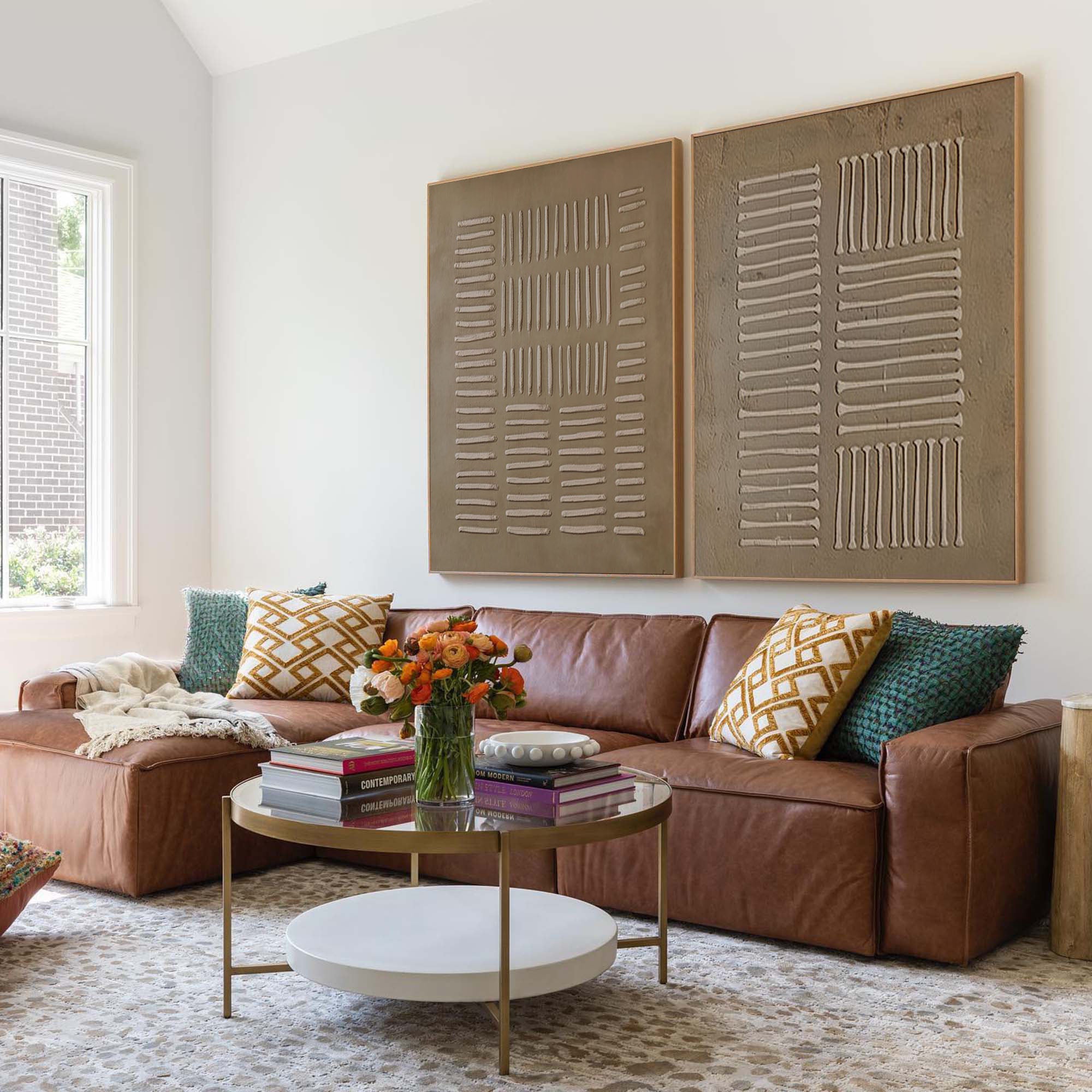 Beige & Brown Minimalist Painting Set Of 2 #BBS 008 - Image 8