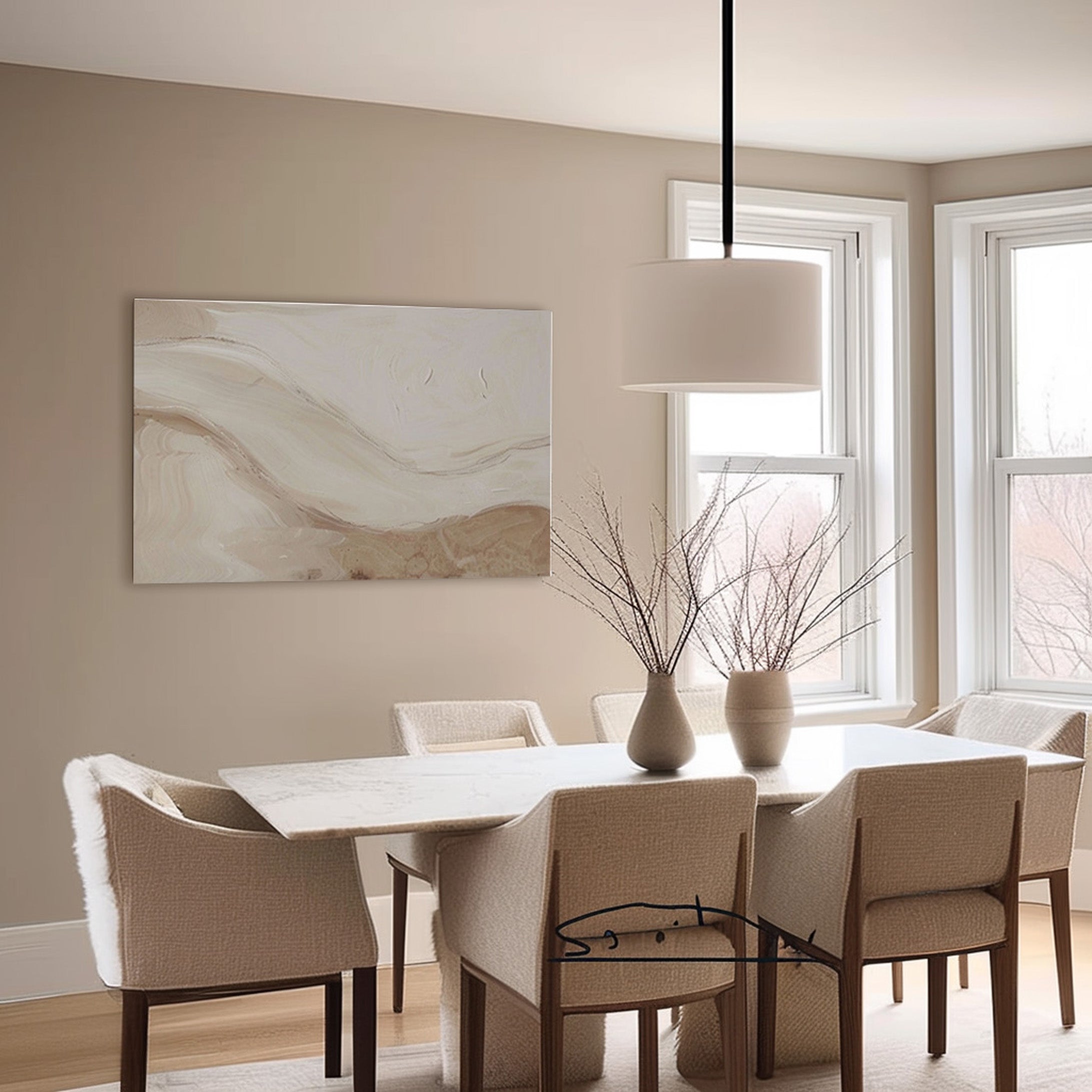 Beige & Brown Abstract Painting #BBA 038 - Image 7