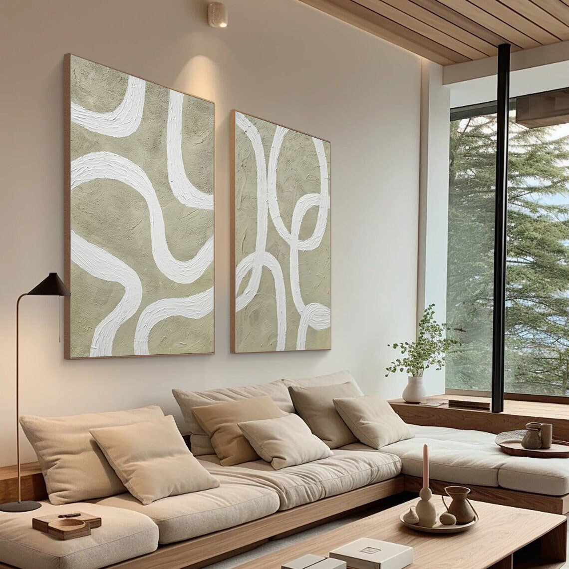 White Minimalist Painting Set Of 2 #WMS 020 - Image 8