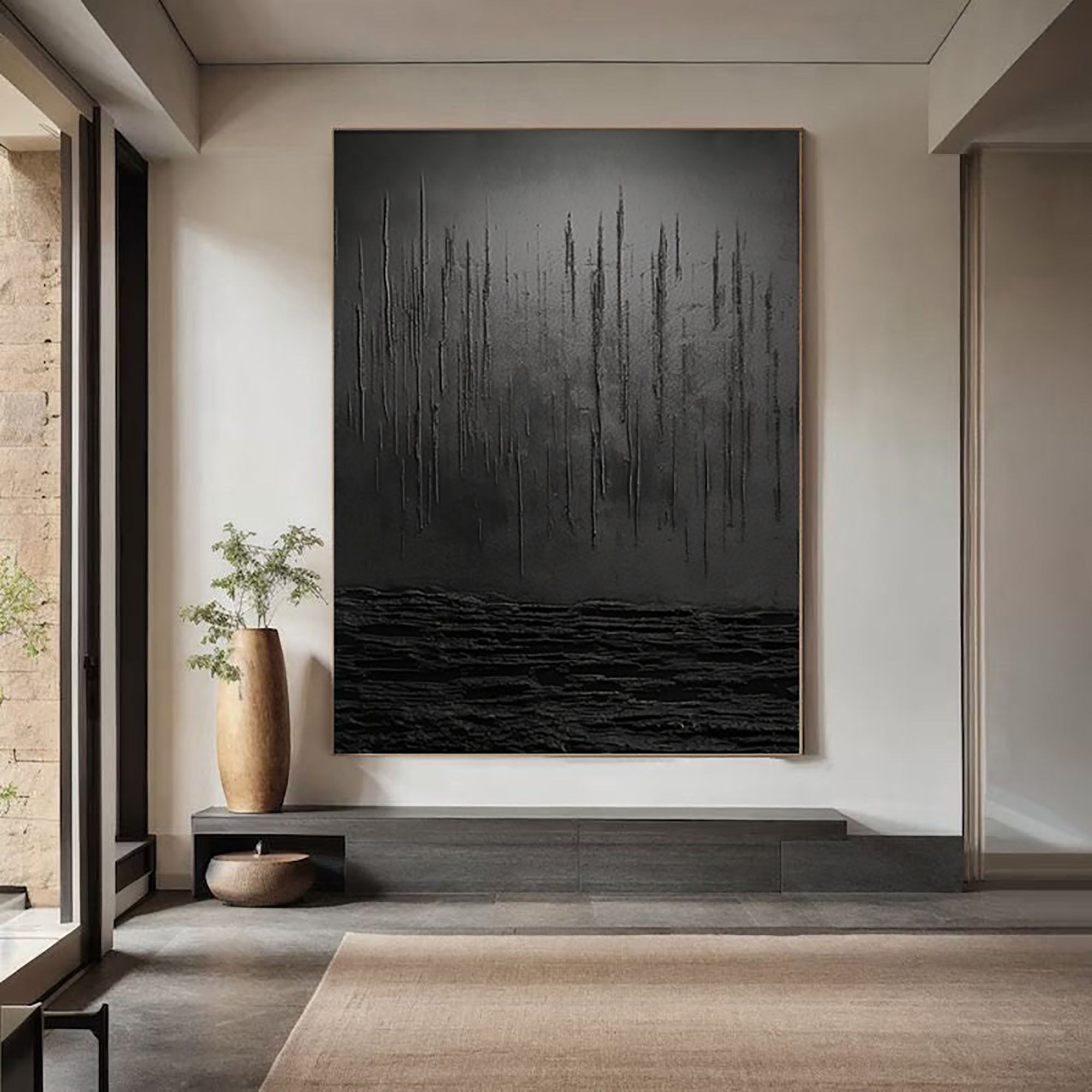 Black Minimalist Painting #BM 062