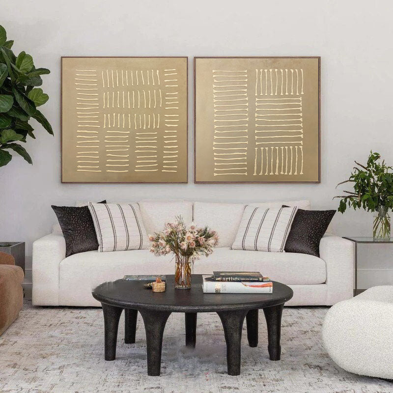 Beige & Brown Minimalist Painting Set Of 2 #BBS 023 - Image 2