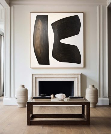 Black & White Abstract Painting #BWA 012