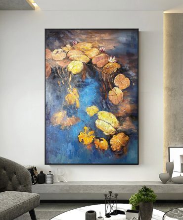 Sunlit Lily Pads, Inspired by Monet, Contemporary Art #BGA 066