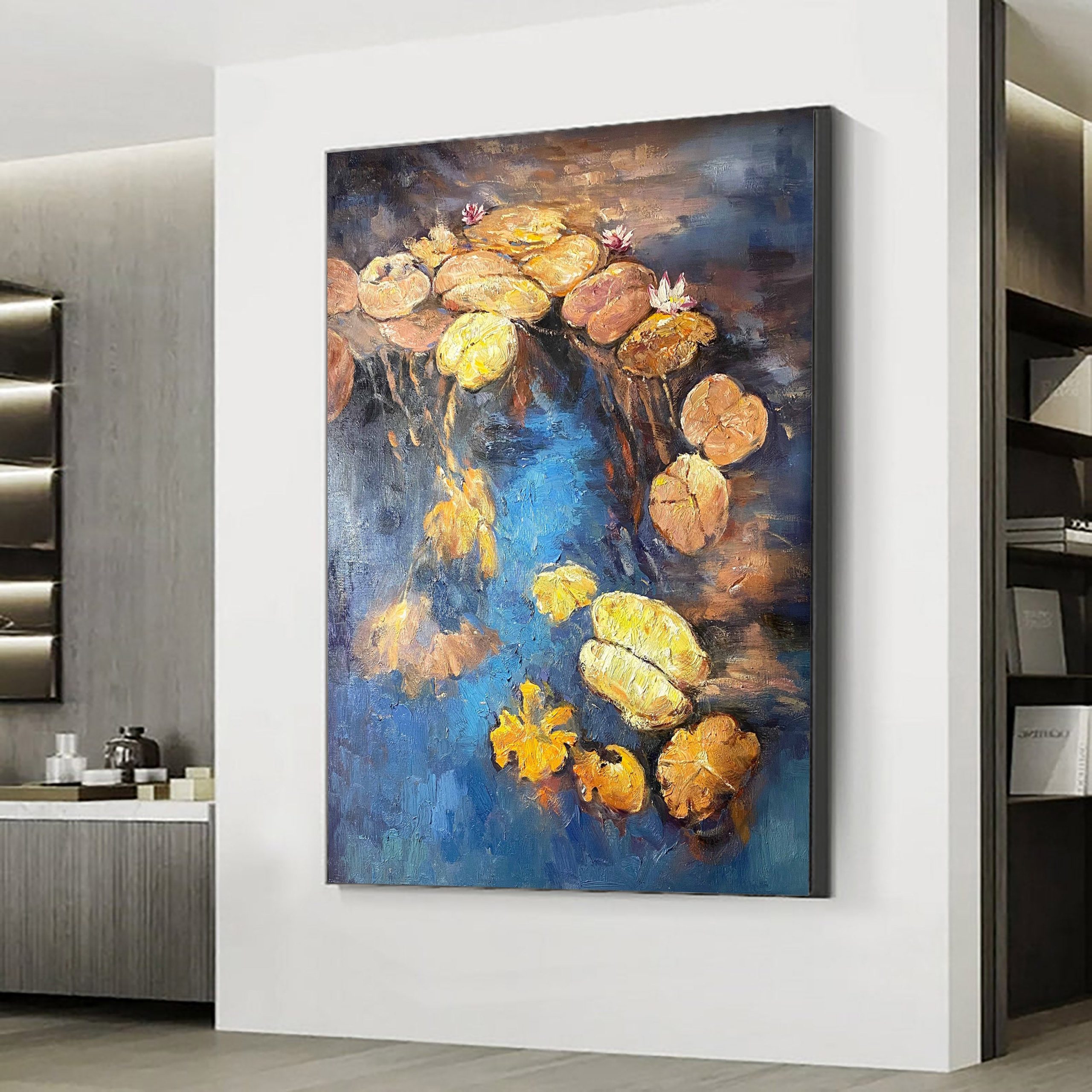 Sunlit Lily Pads, Inspired by Monet, Contemporary Art #BGA 066 - Image 2