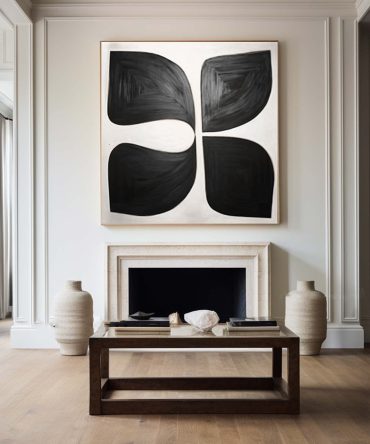 Black & White Abstract Painting #BWA 013