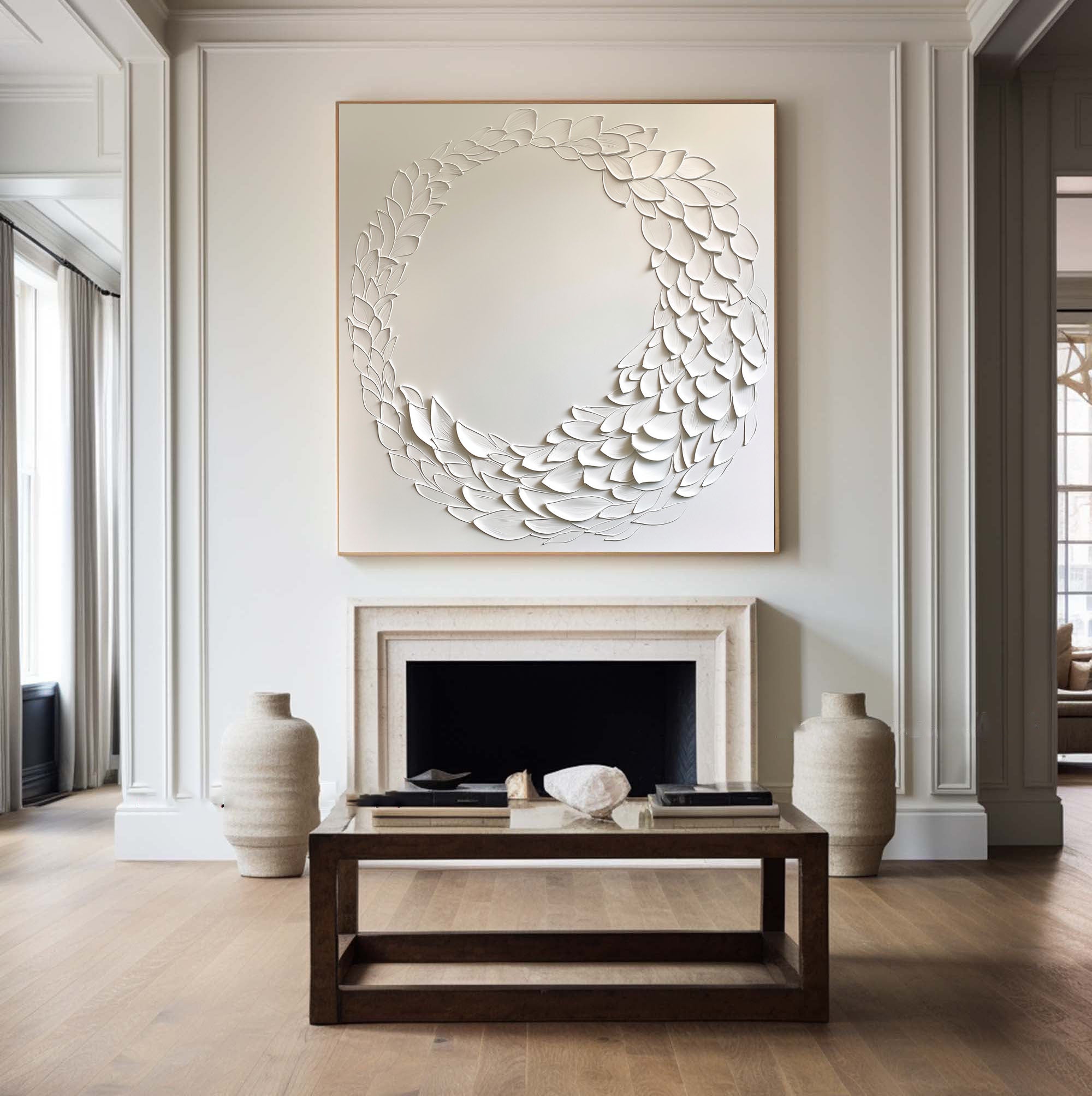 White Minimalist Painting #WM 032 - Image 8