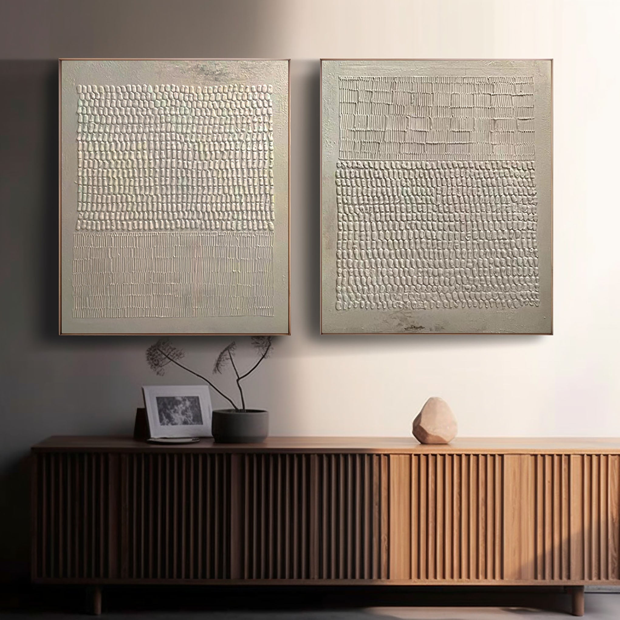 Beige & Brown Minimalist Painting Set Of 2 #BBS 016 - Image 2