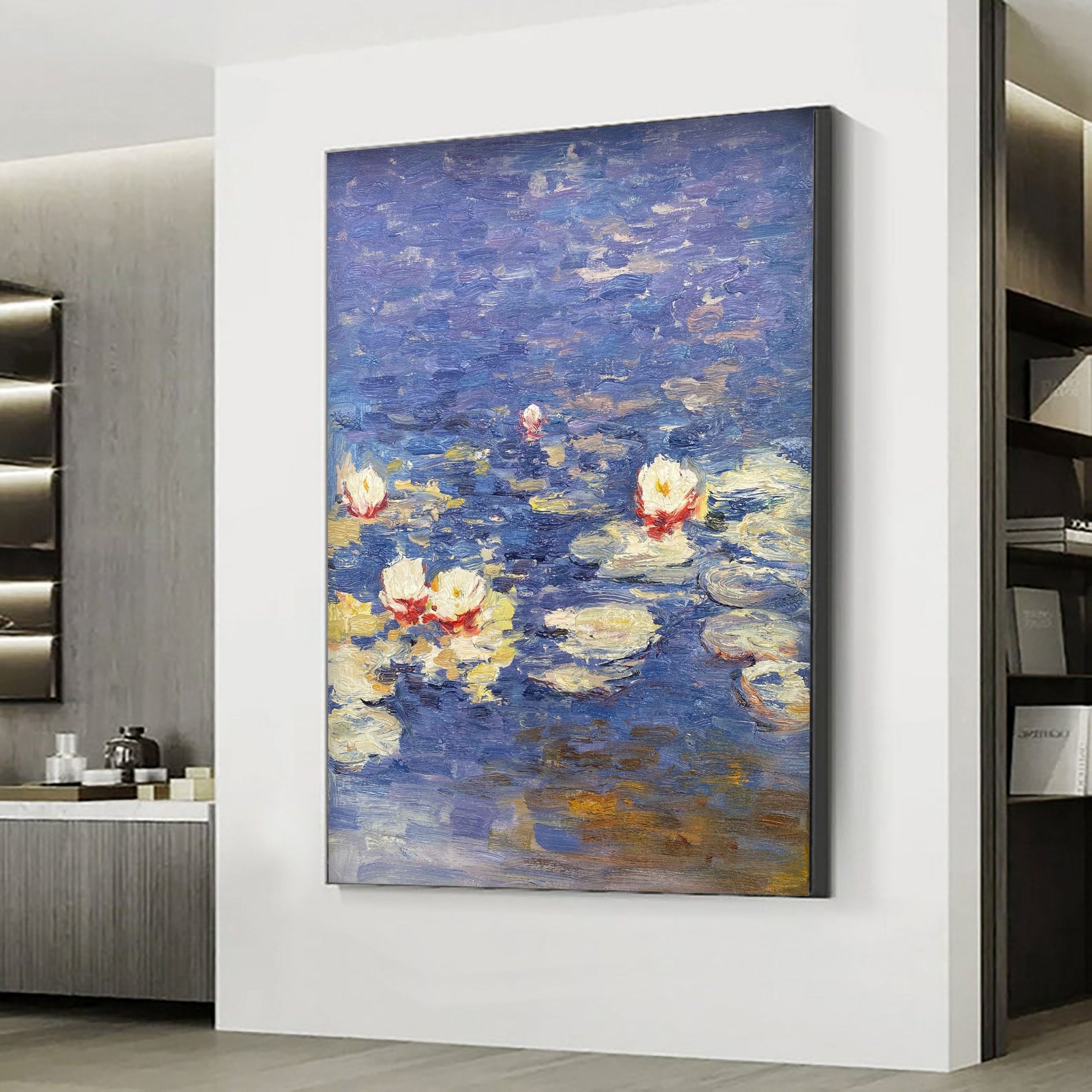 Water Lilies in Tranquil Blue, Inspired by Monet #BGA 063 - Image 2