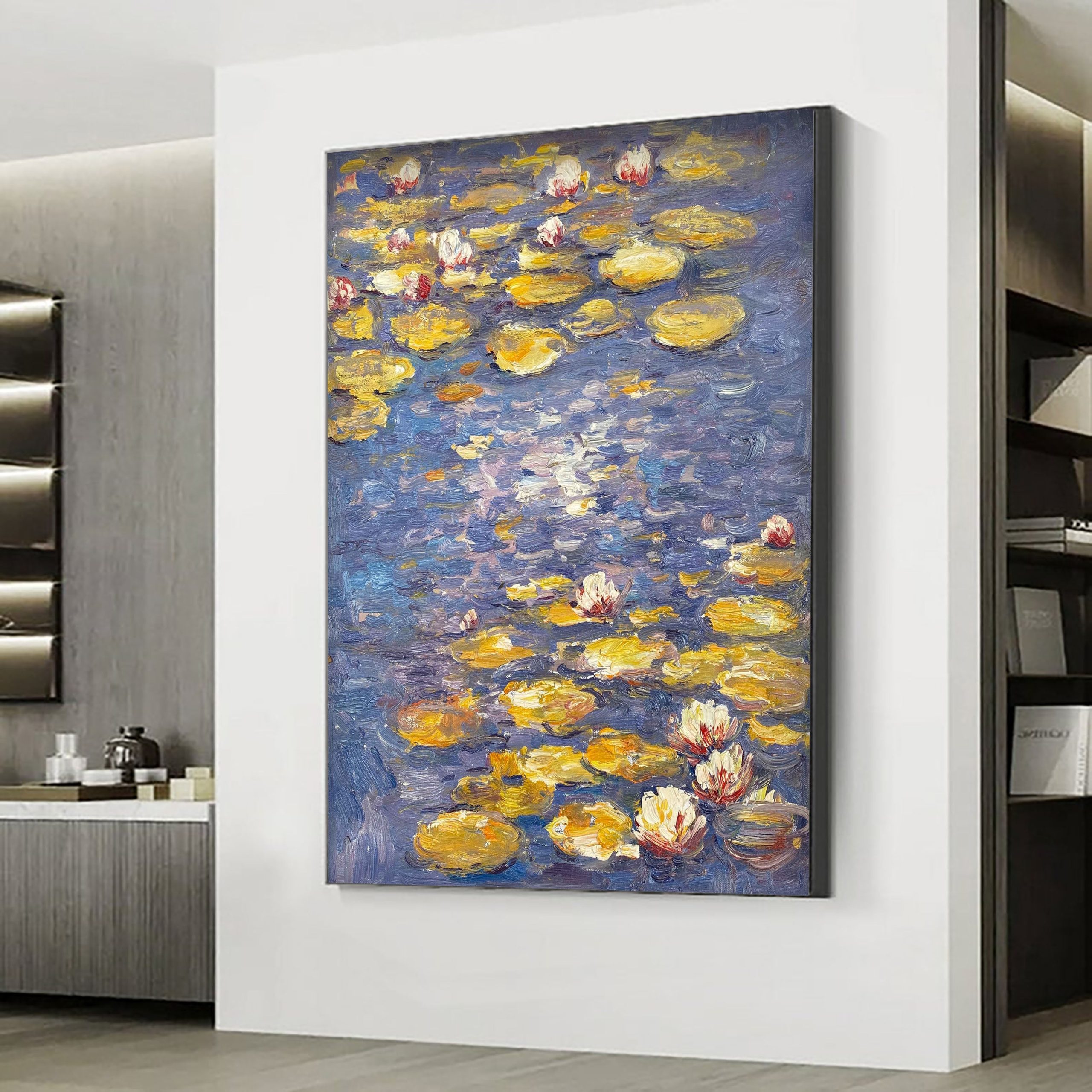 Tranquil Pond with Yellow and White Water Lilies Wall Art #BGA 069 - Image 2