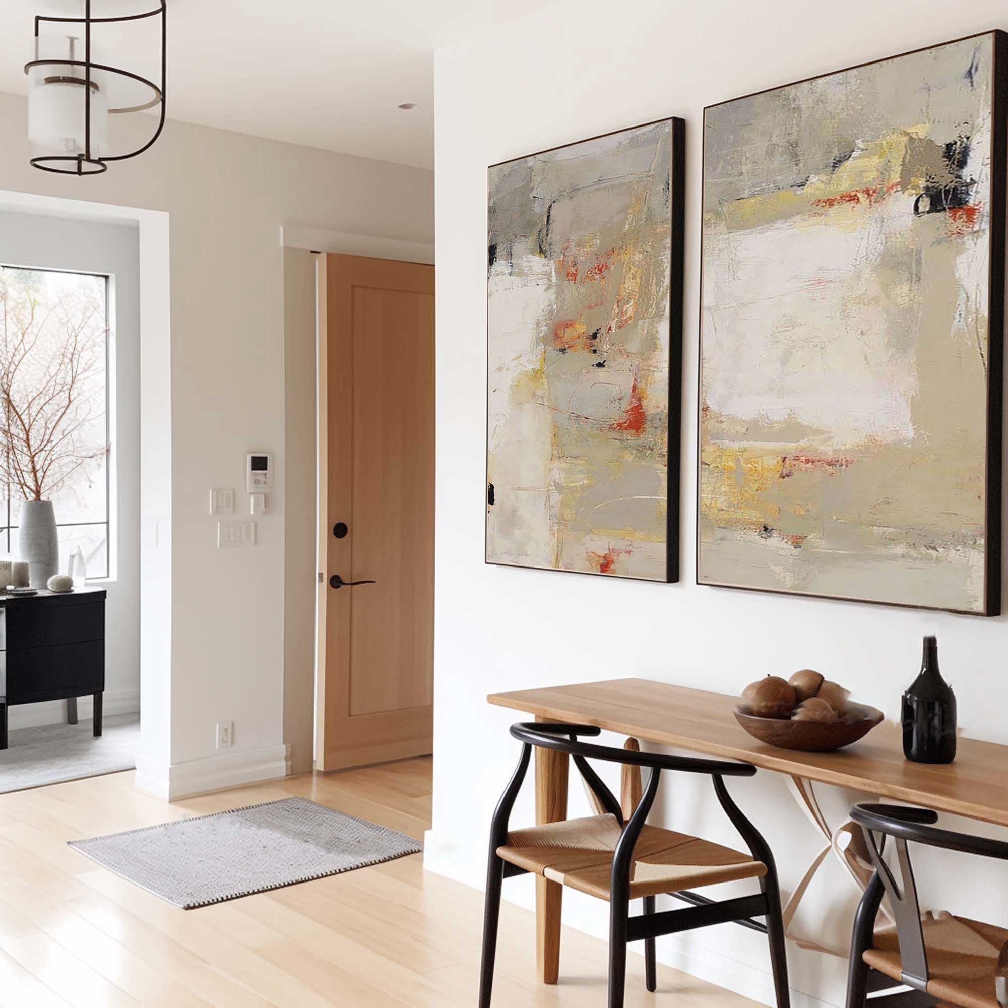 Beige & Brown Minimalist Painting Set Of 2 #BBS 014 - Image 4