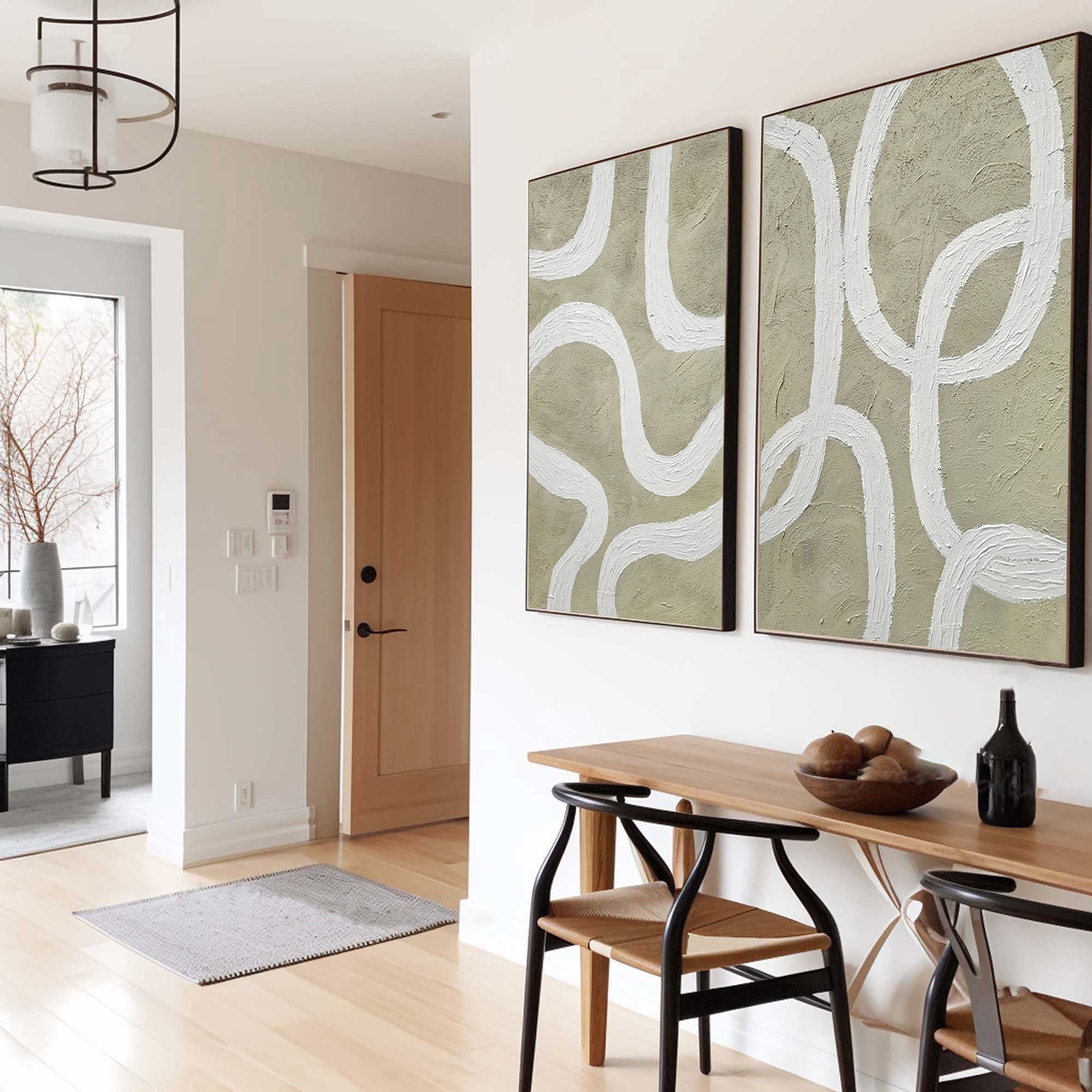 White Minimalist Painting Set Of 2 #WMS 020 - Image 5