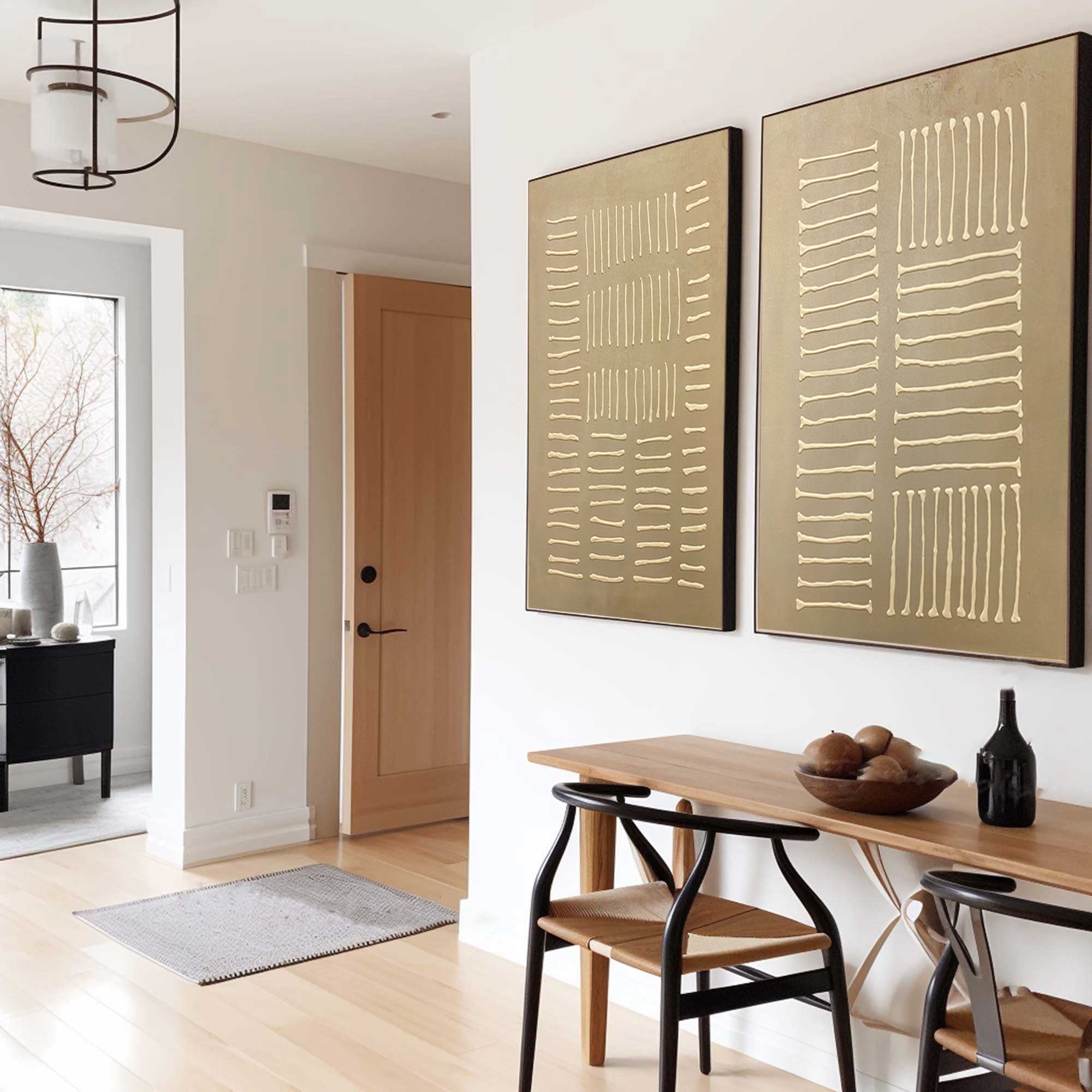 Beige & Brown Minimalist Painting Set Of 2 #BBS 023 - Image 6