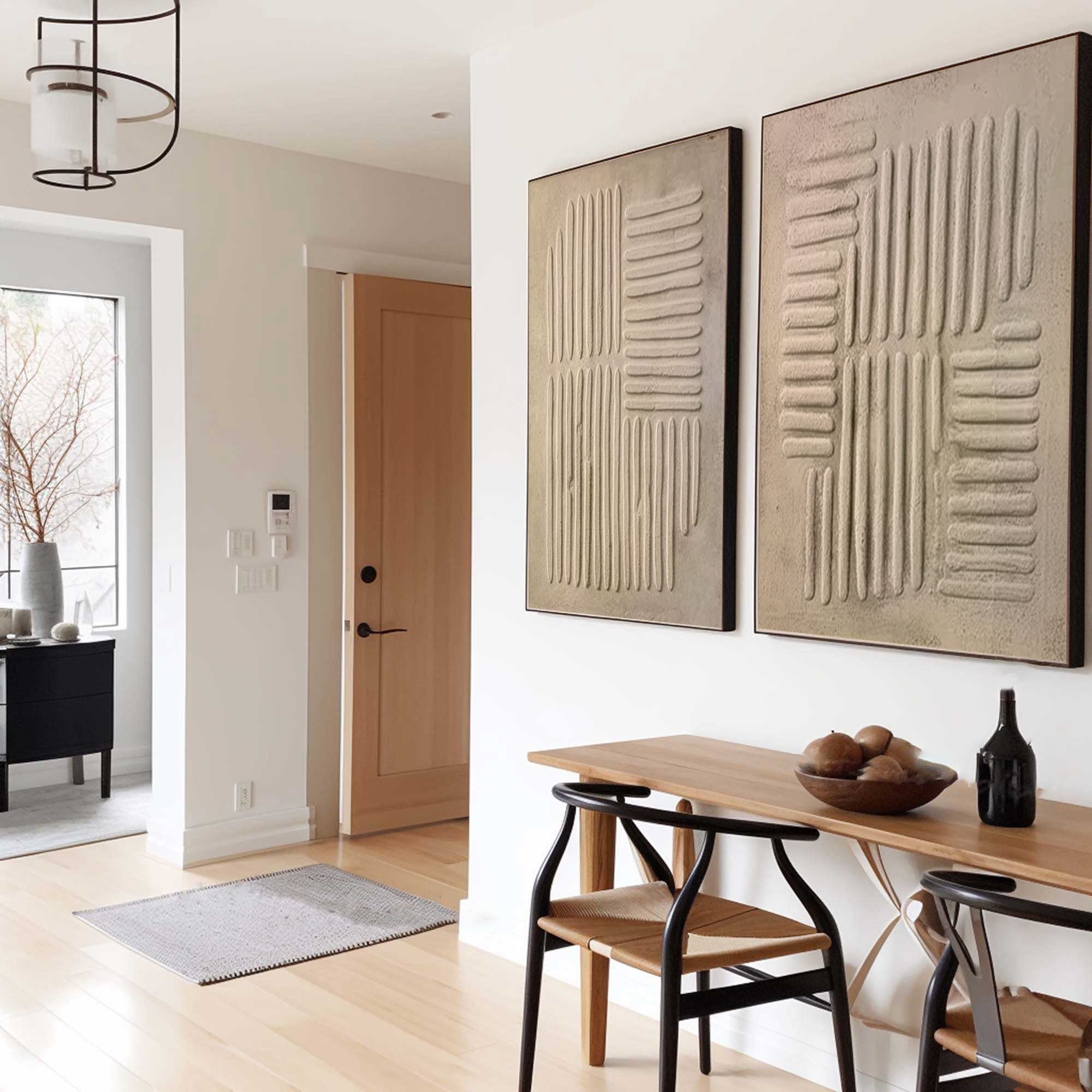 Beige & Brown Minimalist Painting Set Of 2 #BBS 022 - Image 7