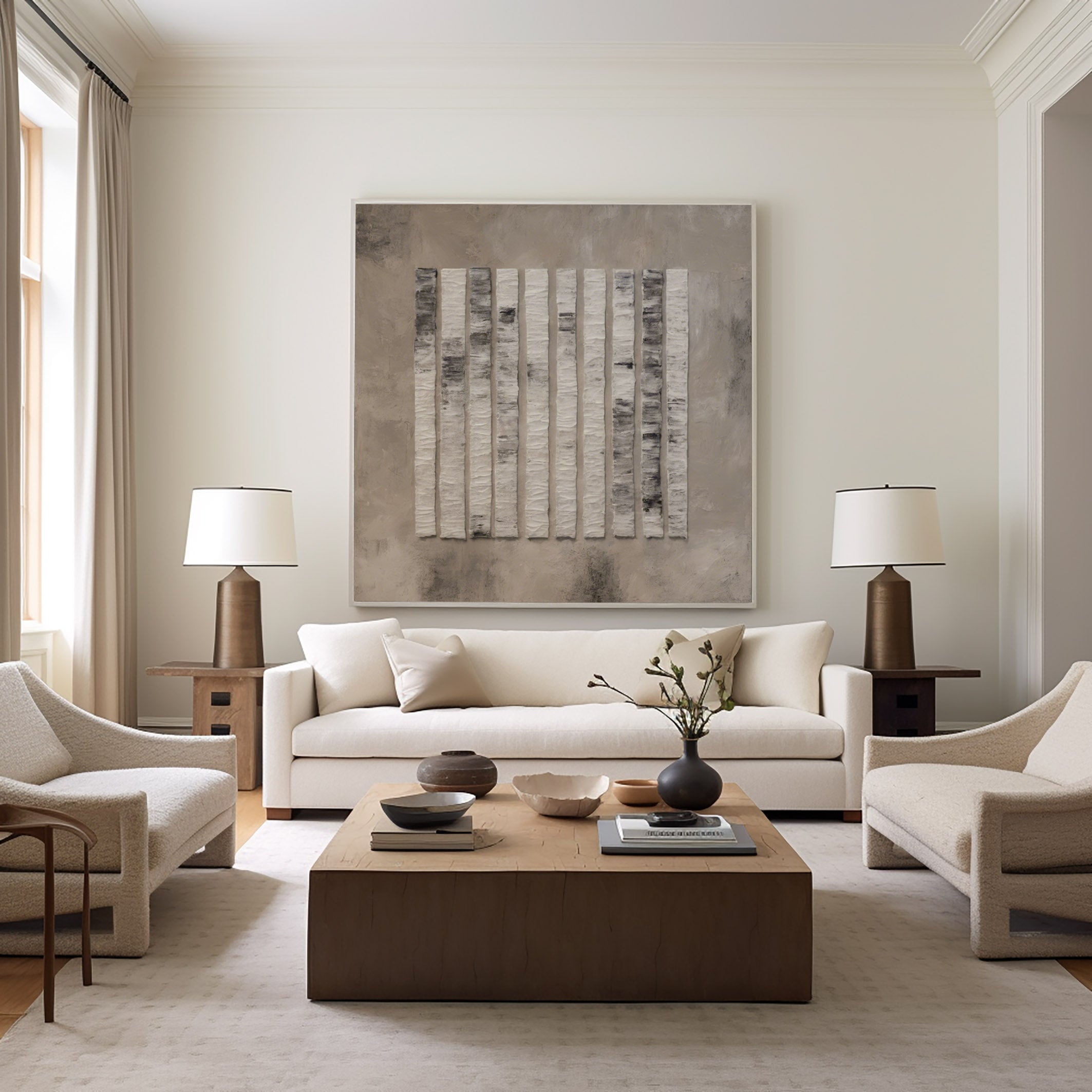 Beige & Brown Abstract Painting #BBA 010 - Image 6