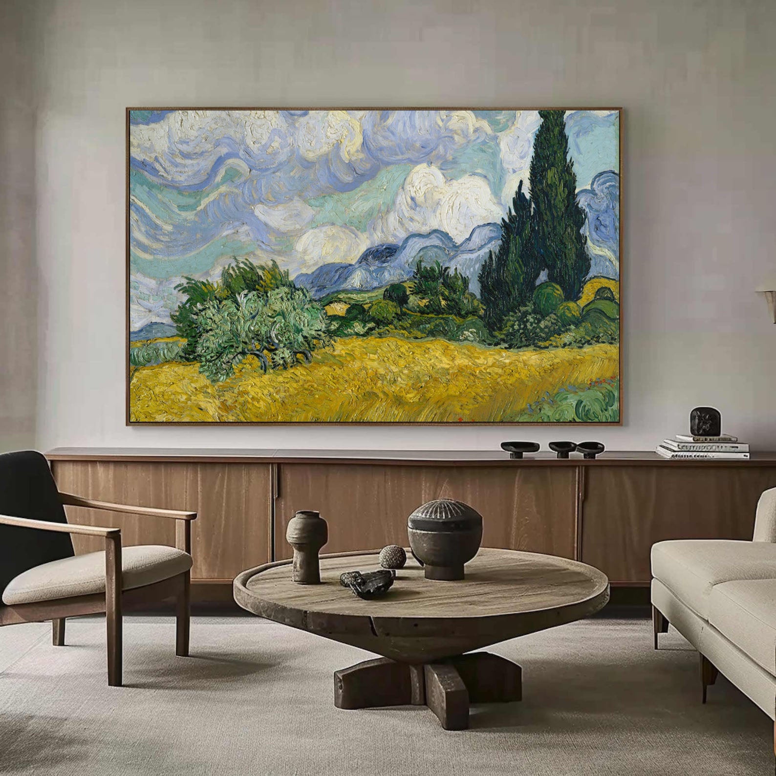 Wheat Field with Cypresses, Van Gogh Inspired Wall Art #BGA 108 - Image 5