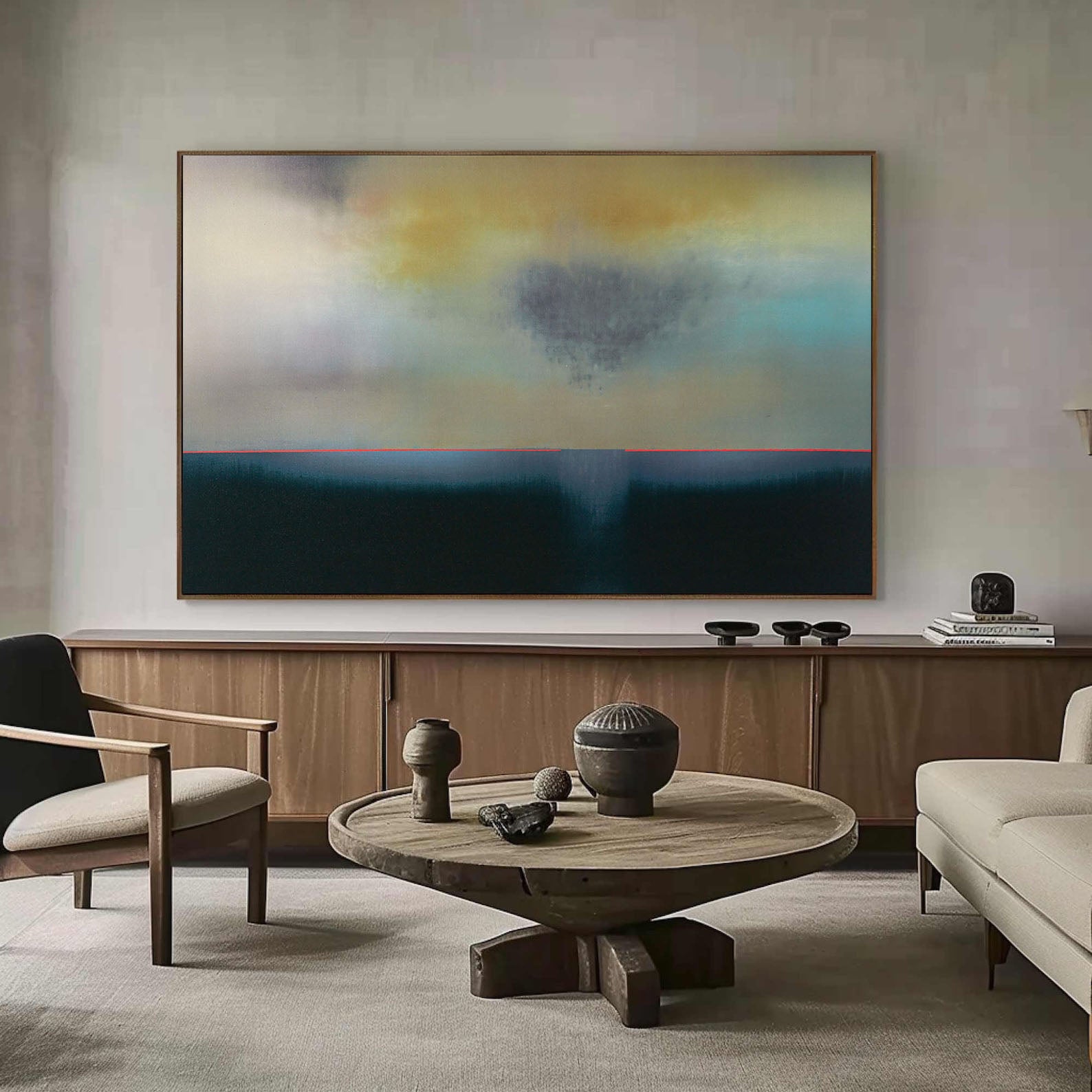 Subtle Color Layering, Abstract Horizon with Neutral Tones #BGA 122 - Image 5