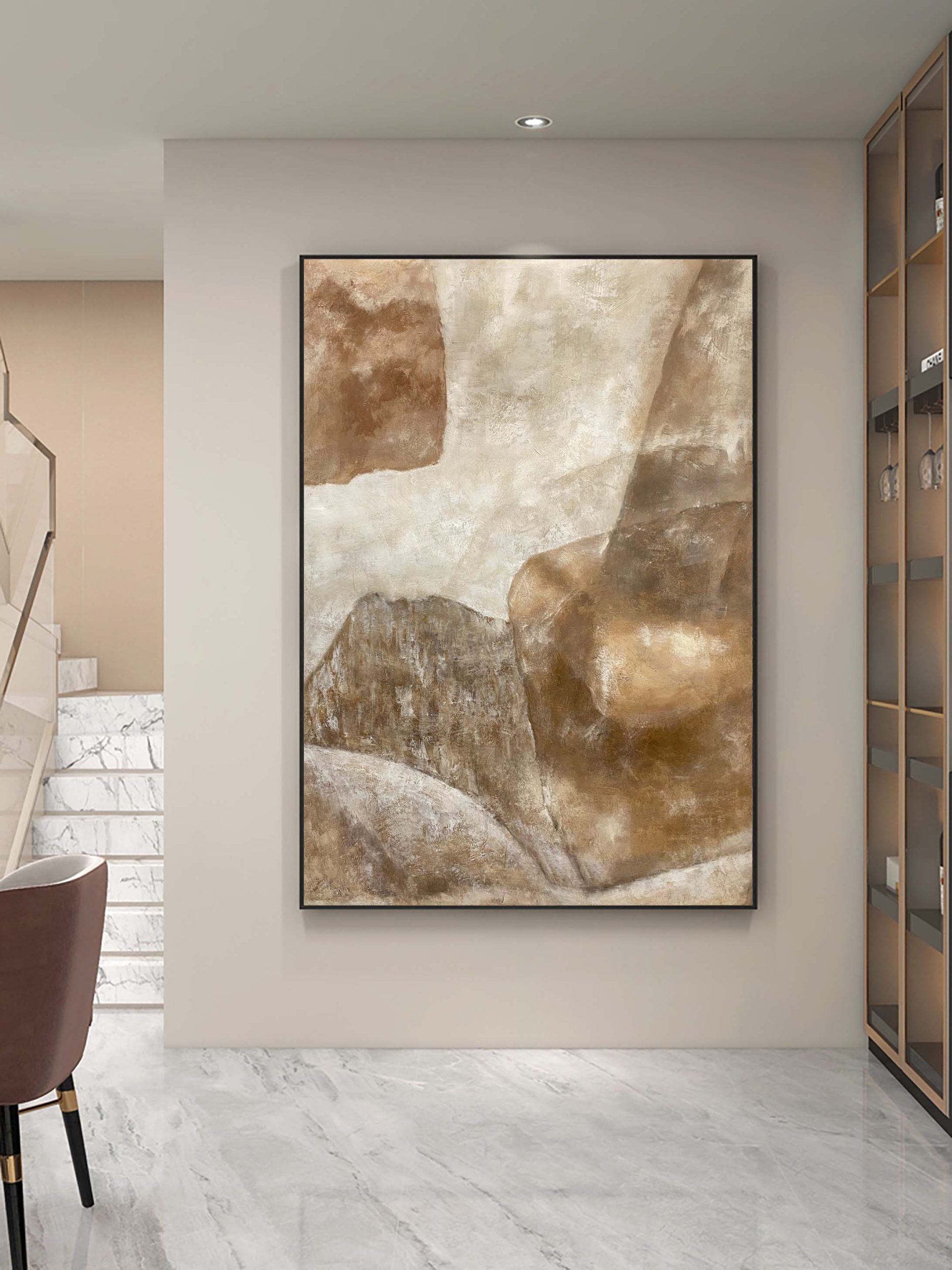 Beige & Brown Abstract Painting #BBA 067 - Image 3