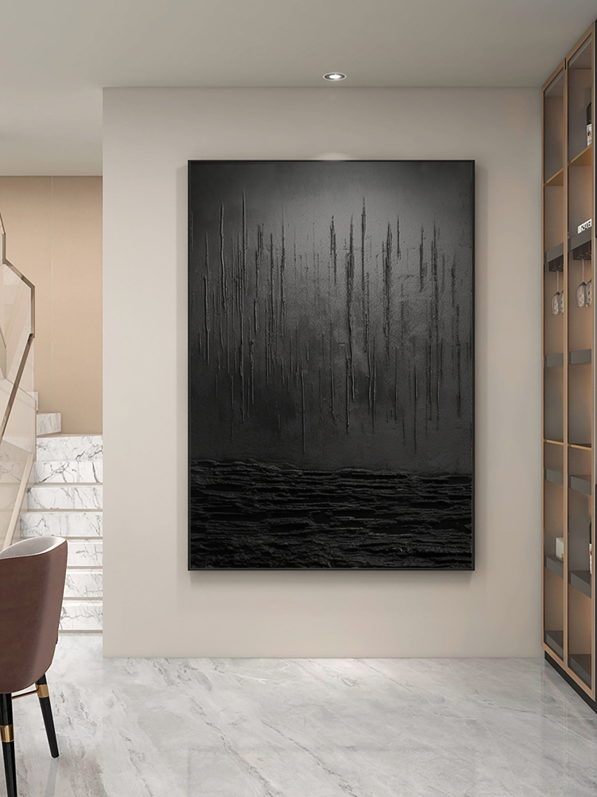 Black Minimalist Painting #BM 062 - Image 4