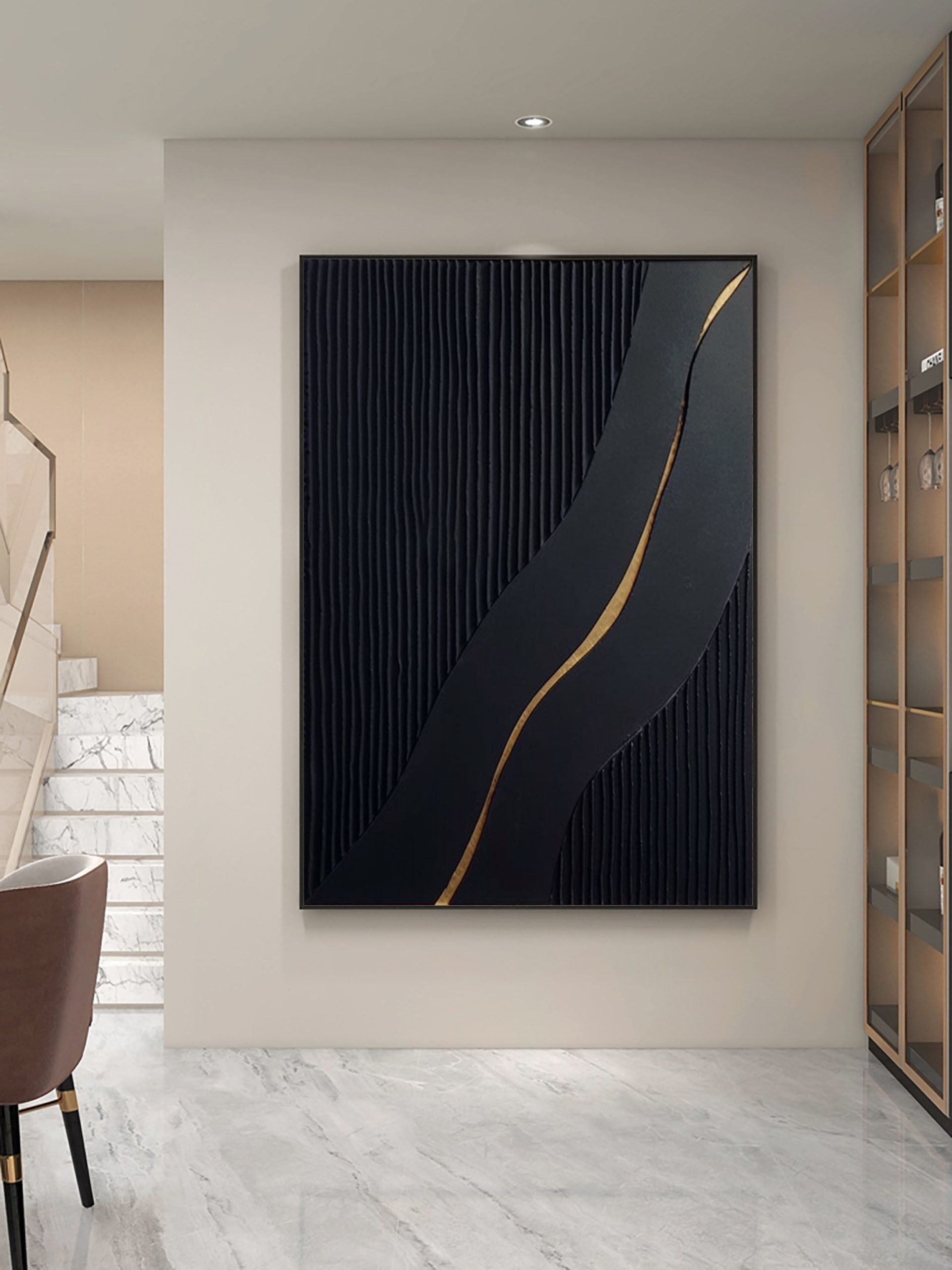 Black Minimalist Painting #BM 064 - Image 4