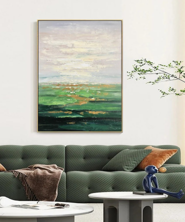 Tranquil Green Landscape Abstract Wall Art #BGA 041