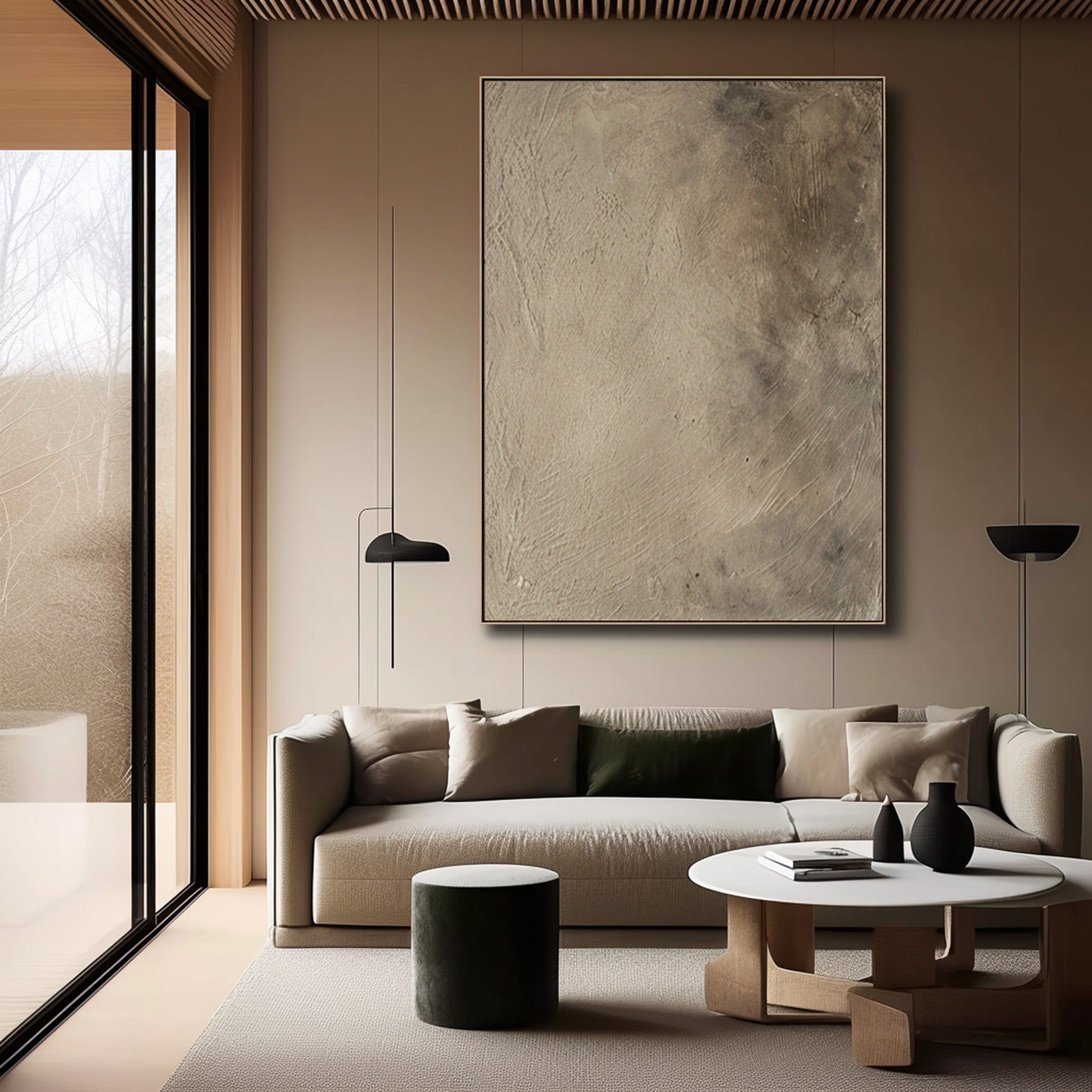 Beige & Brown Abstract Painting #BBA 035 - Image 2