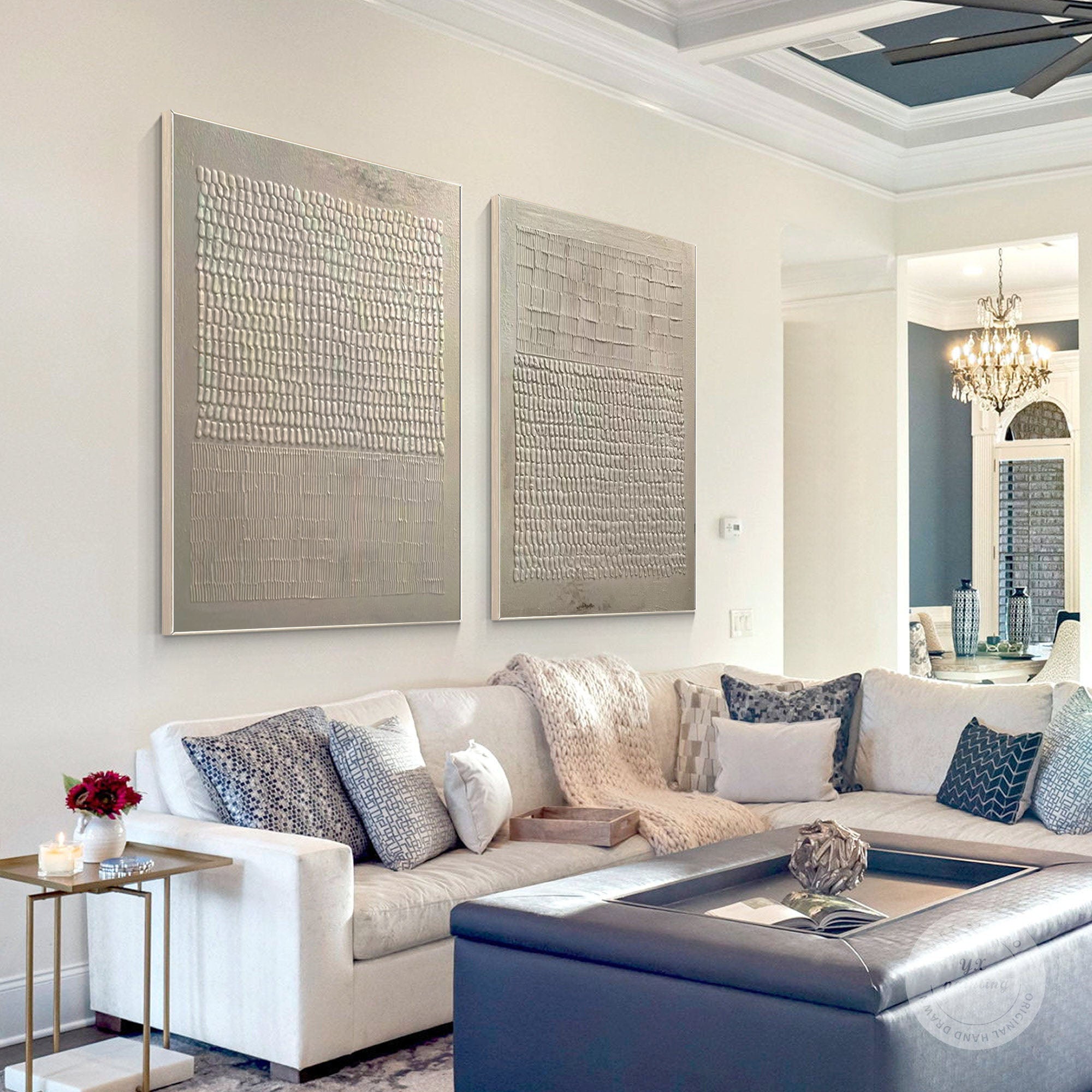 Beige & Brown Minimalist Painting Set Of 2 #BBS 016 - Image 3