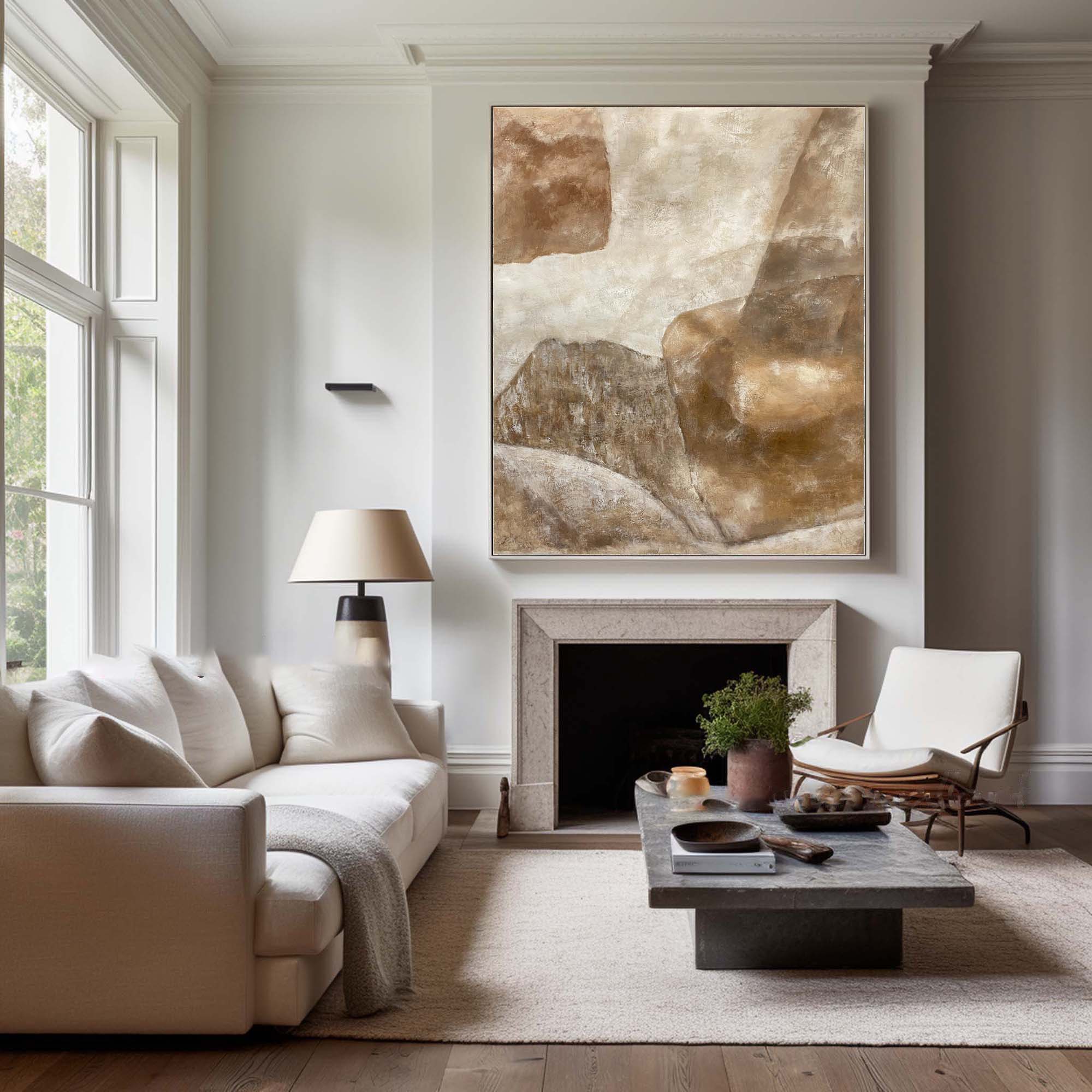 Beige & Brown Abstract Painting #BBA 067 - Image 4