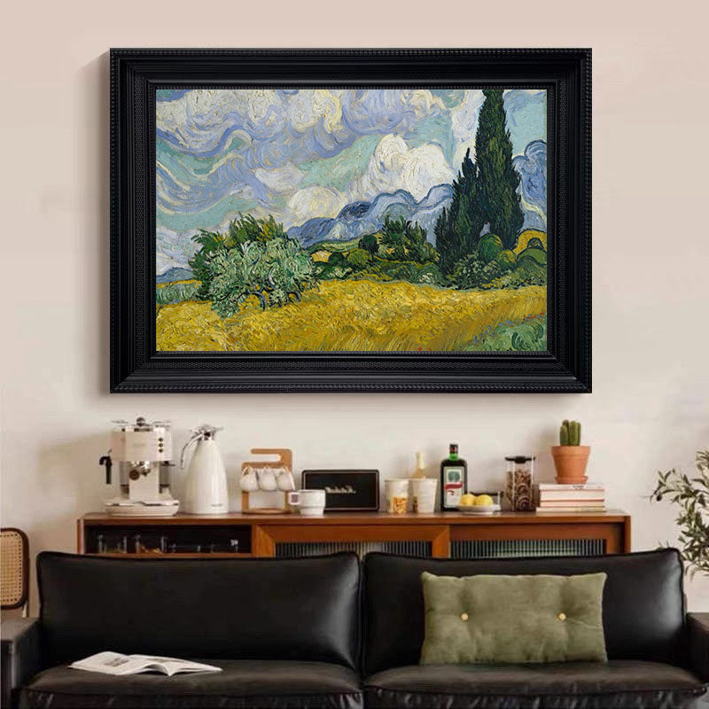 Wheat Field with Cypresses, Van Gogh Inspired Wall Art #BGA 108