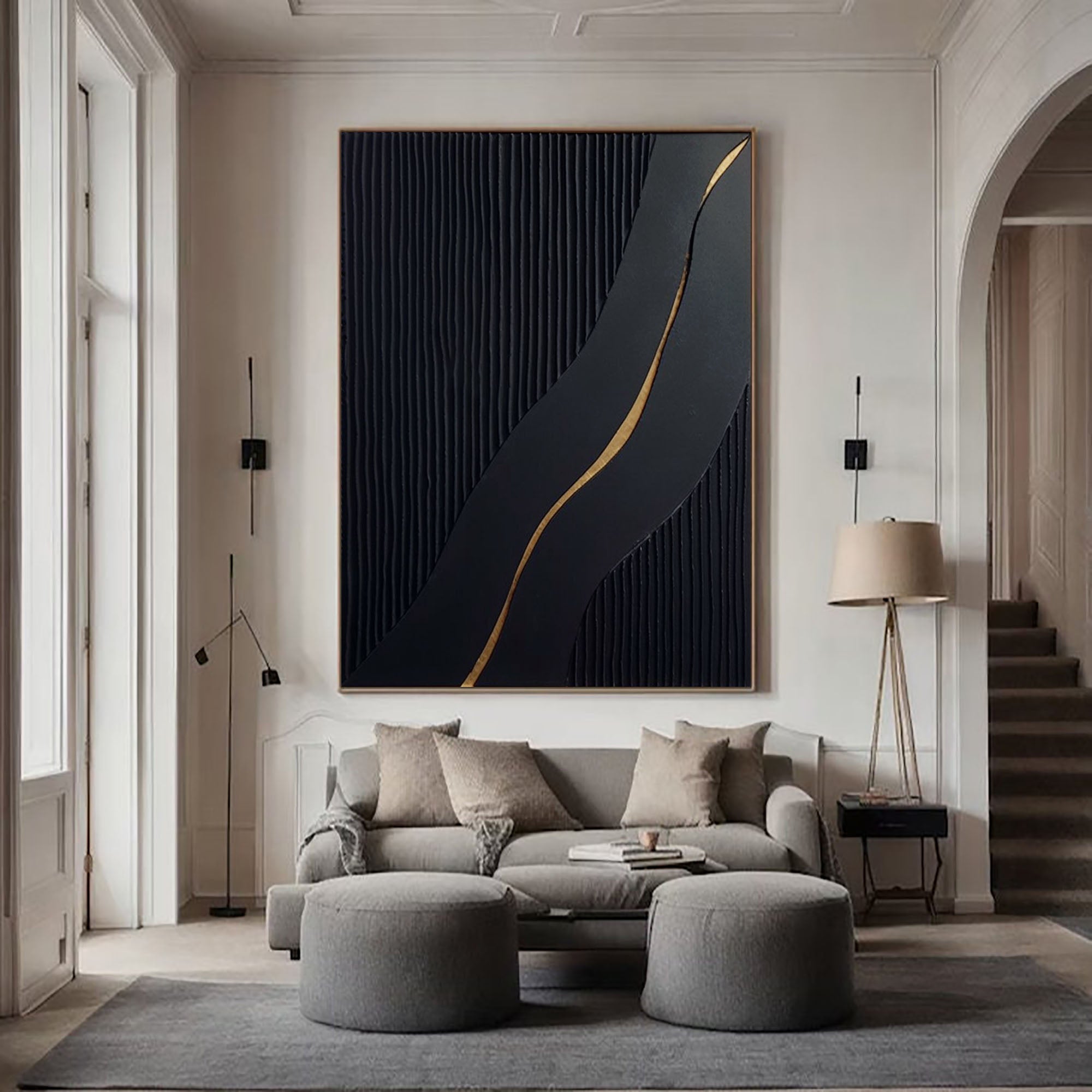 Black Minimalist Painting #BM 064 - Image 6