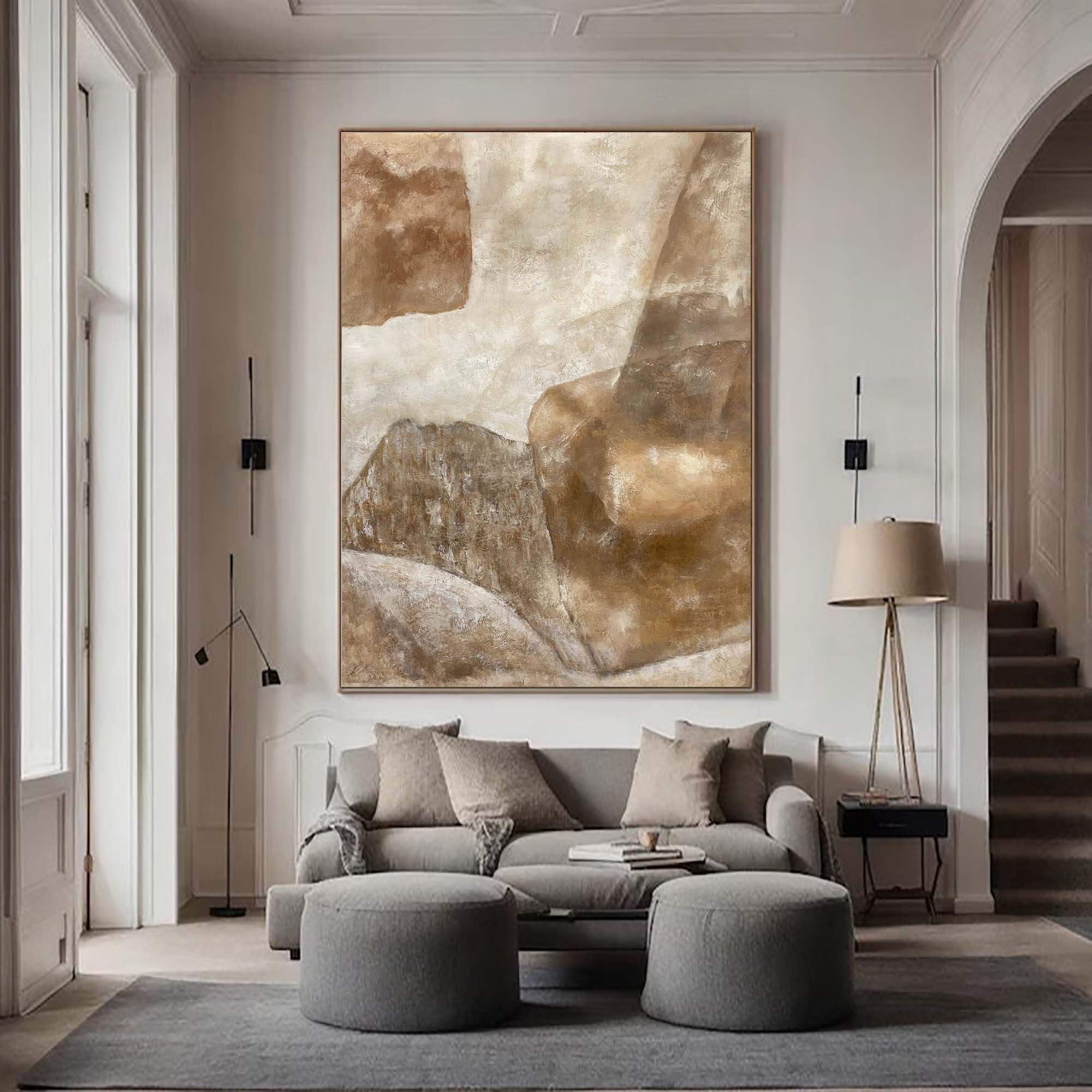 Beige & Brown Abstract Painting #BBA 067 - Image 5