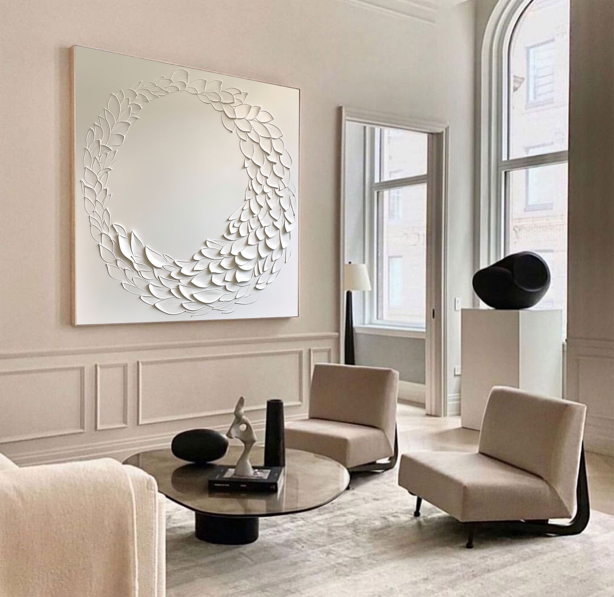 White Minimalist Painting #WM 032 - Image 6