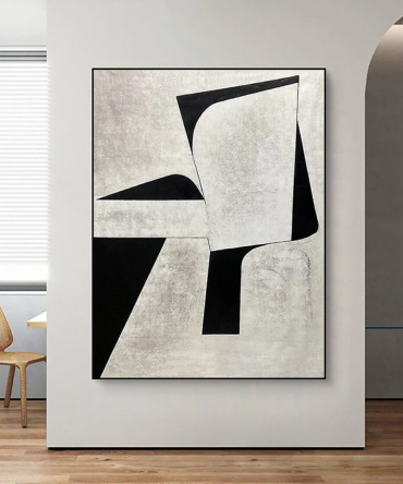 Geometric Modern Art in Black and White #BGA 058