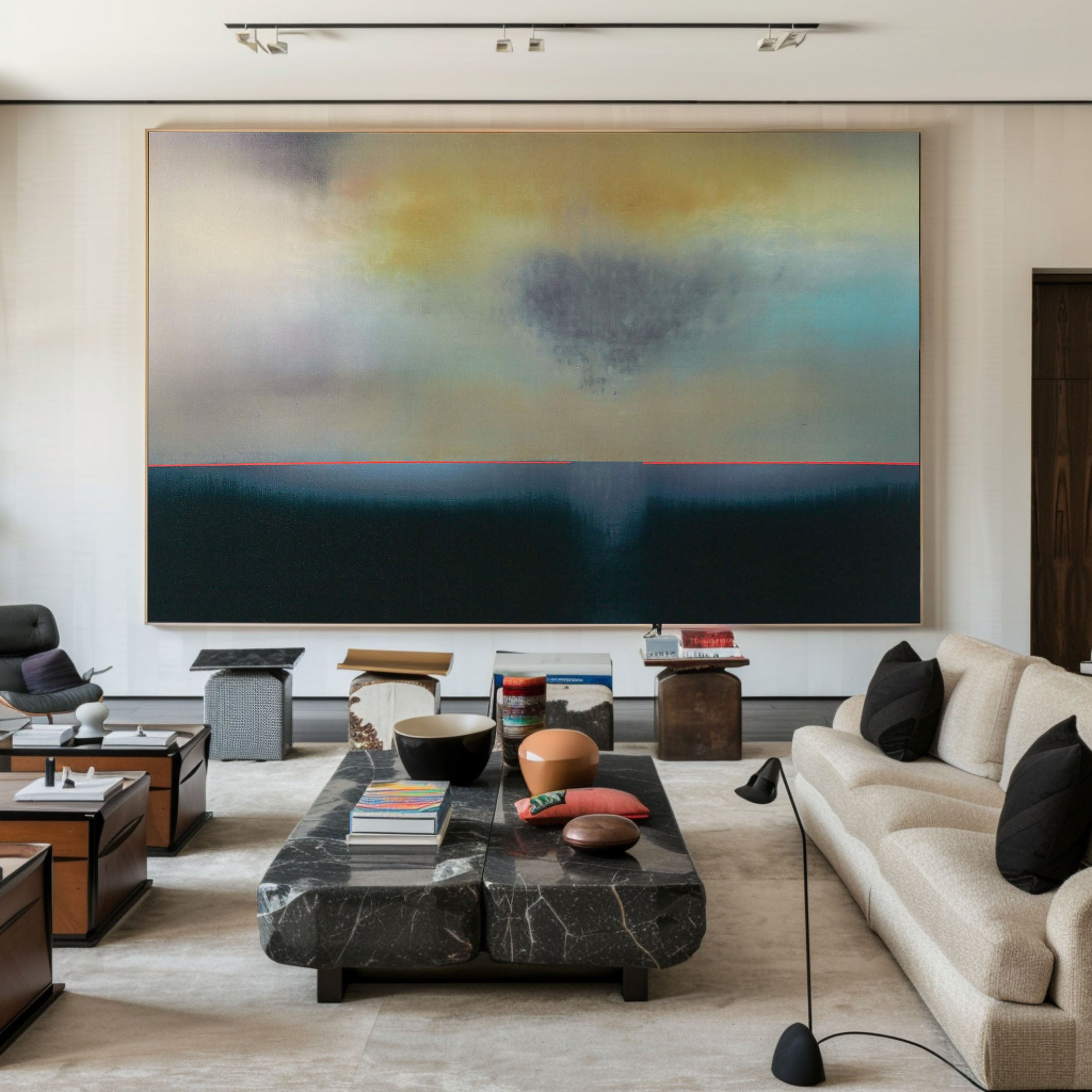 Subtle Color Layering, Abstract Horizon with Neutral Tones #BGA 122