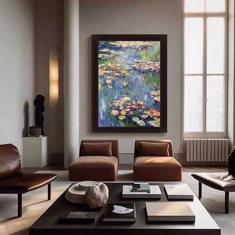 Monet Inspired Water Lilies, Impressionist Canvas #BGA 166 - Image 11