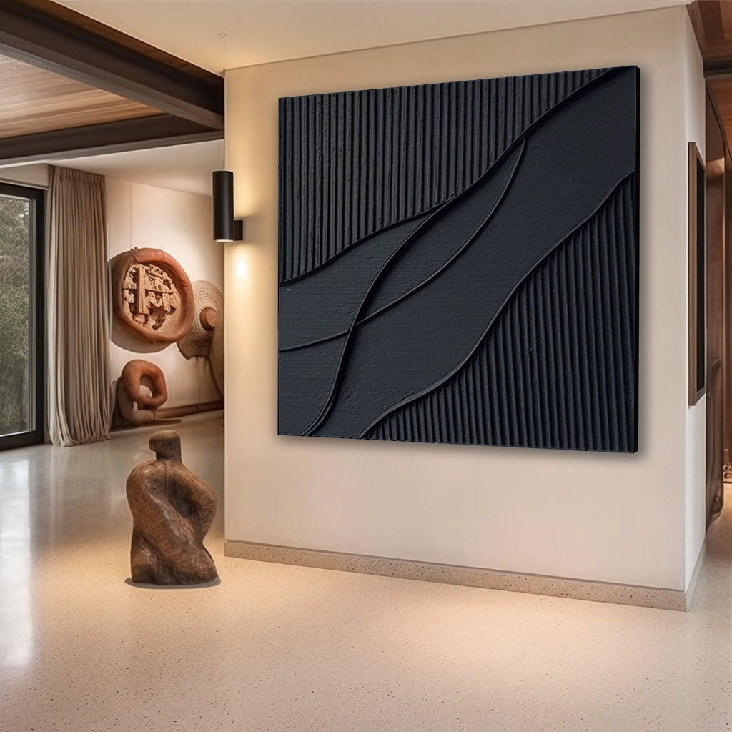 Black Minimalist Painting #BM 049 - Image 6