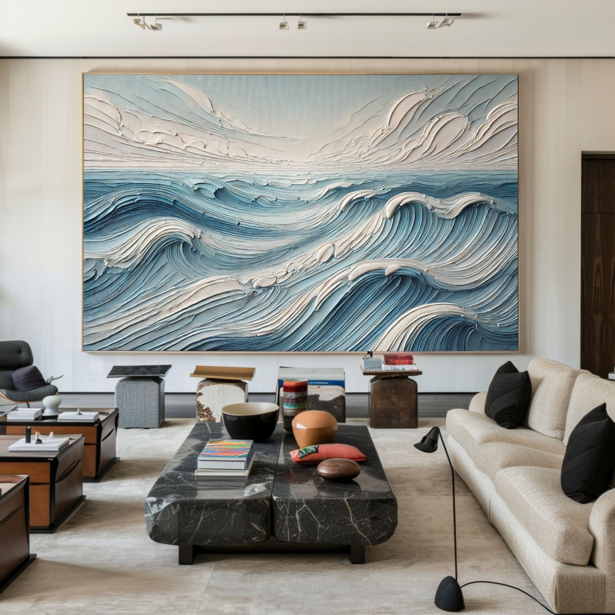 Textured Blue Ocean Waves Wall Art Perfect Coastal Decor for Modern Interiors #OP 053 - Image 6