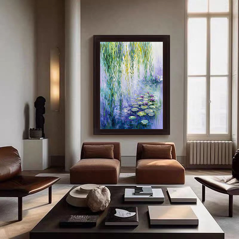 Monet's Water Lilies Tribute, Weeping Willow Landscape #BGA 173 - Image 10