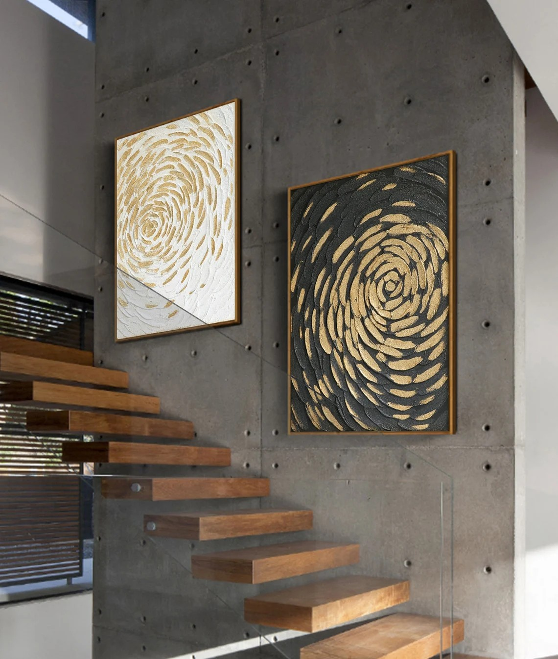 Abstract Spiral Gold and Black Wall Art #BGA 037 - Image 4