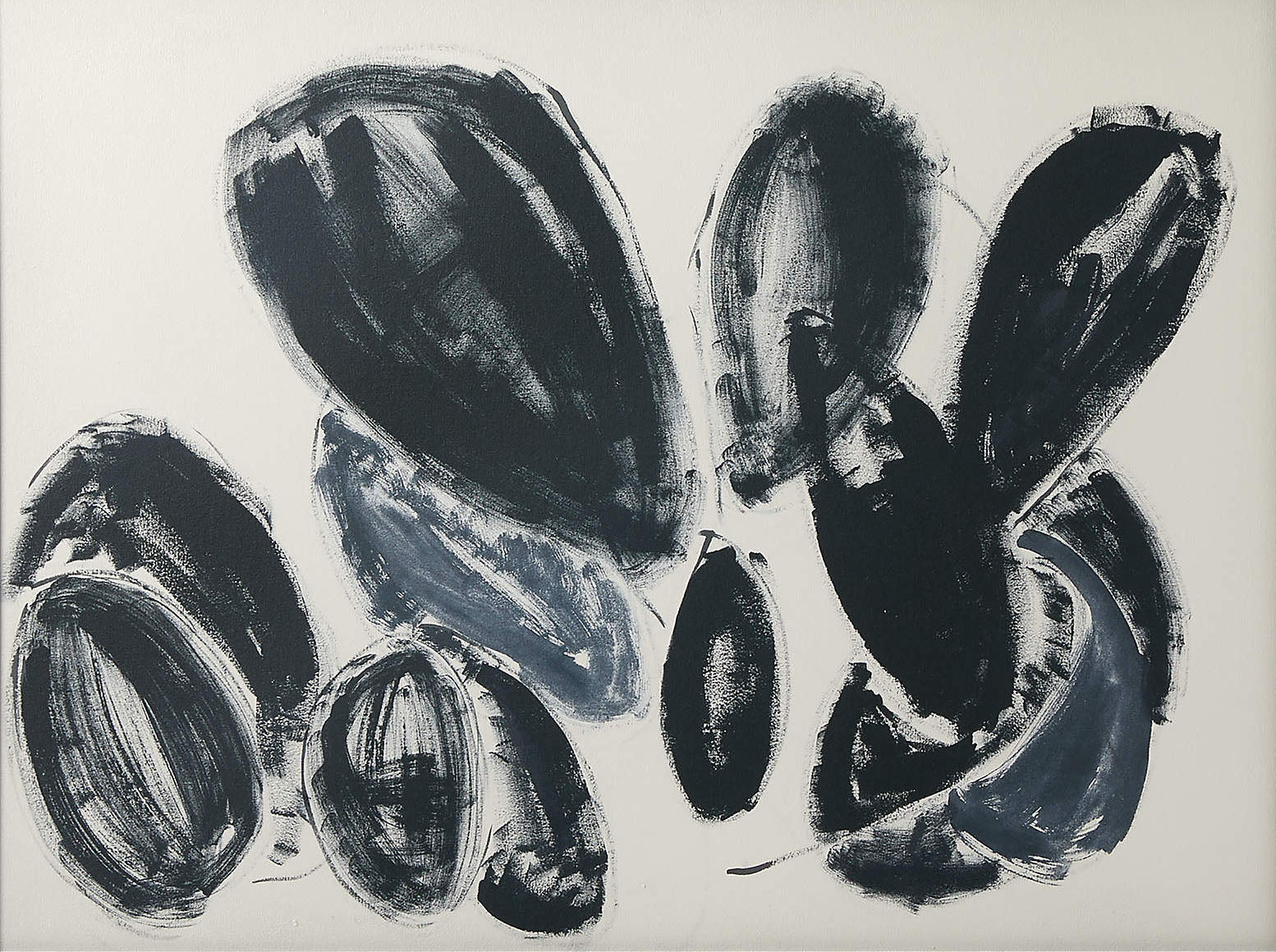 Large Black and Gray Rounded Shapes Abstract, Minimalist Art #BGA 110 - Image 3