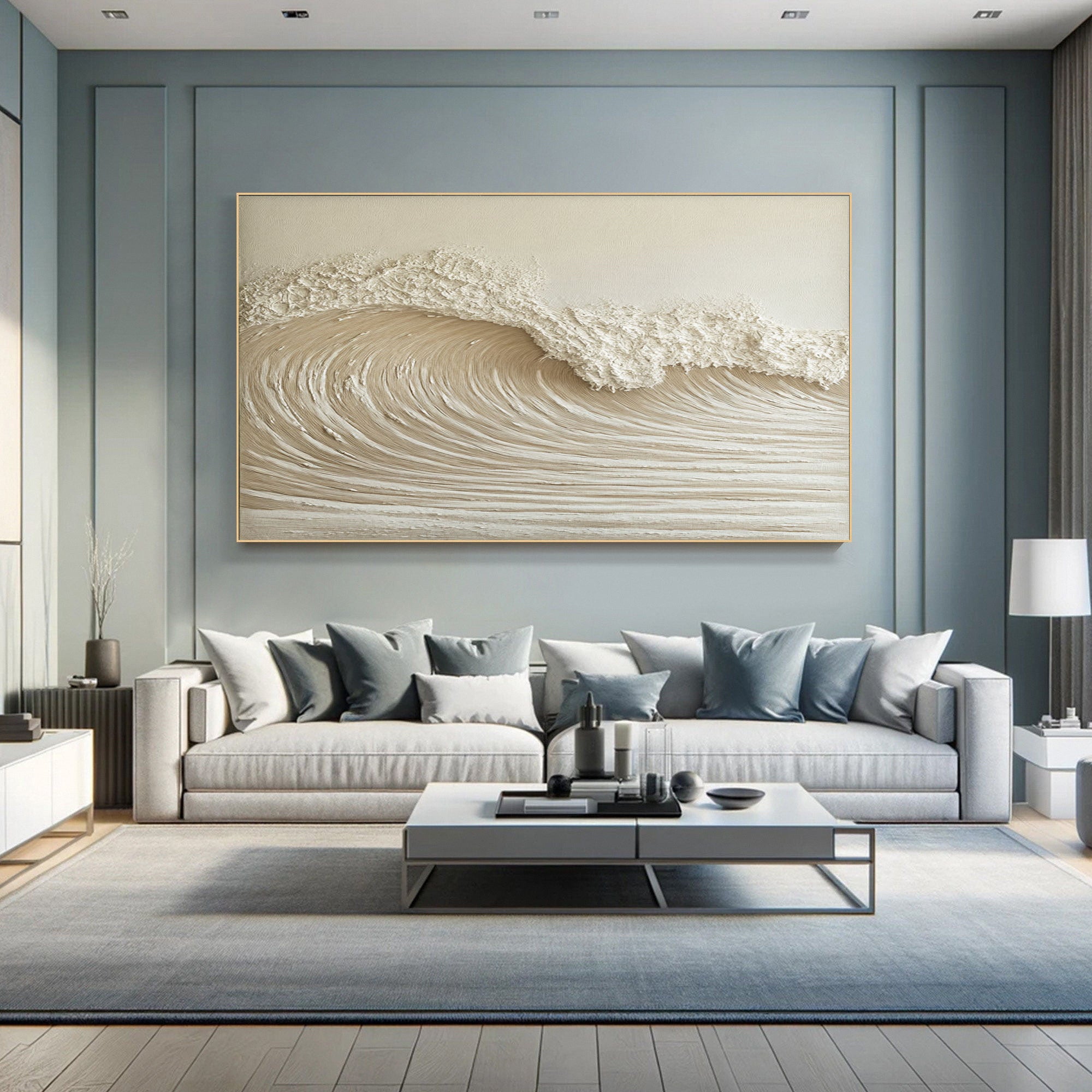 High-End 3D Wave Painting Luxury Wall Decor for Elegant Interiors #BBM 049 - Image 2