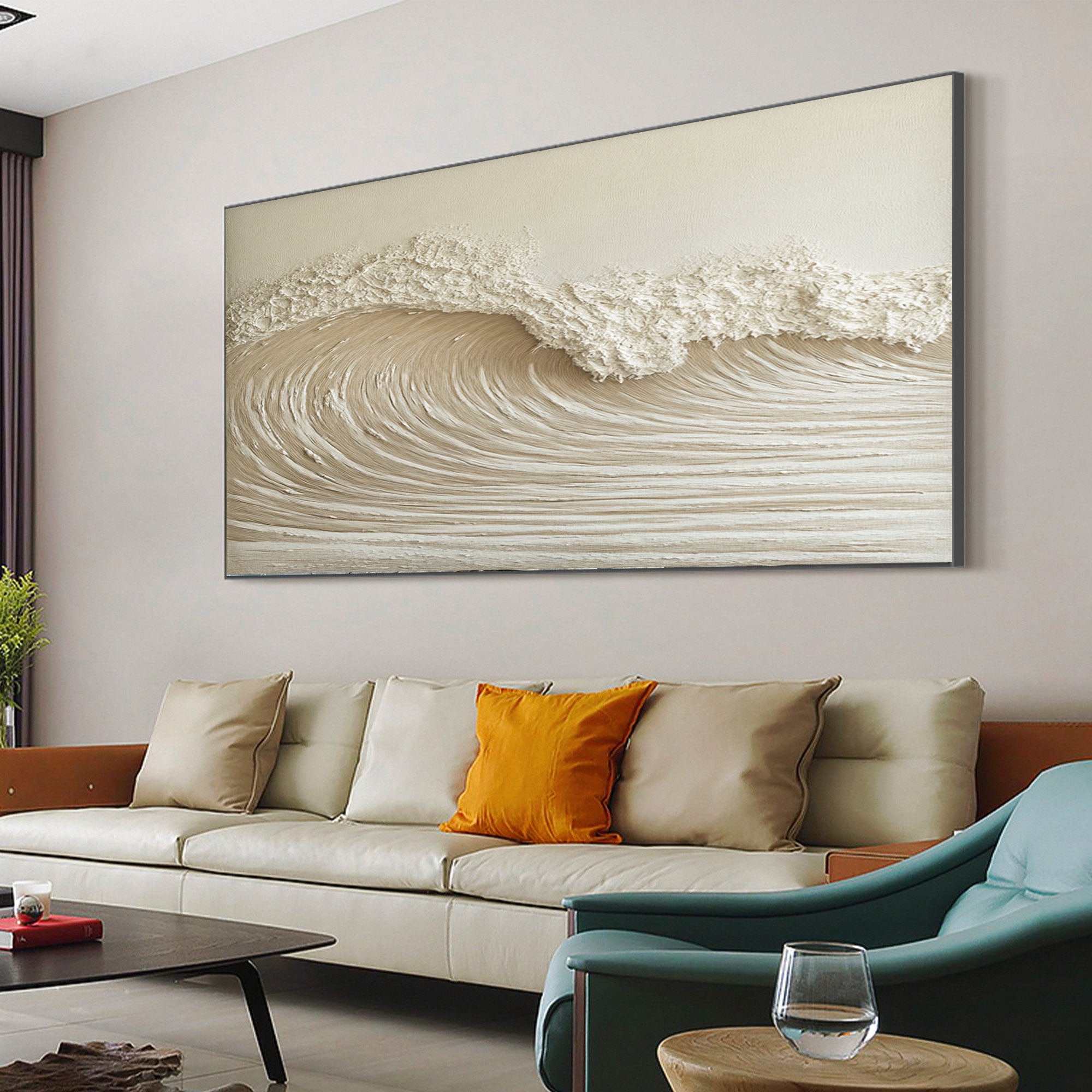 High-End 3D Wave Painting Luxury Wall Decor for Elegant Interiors #BBM 049 - Image 3