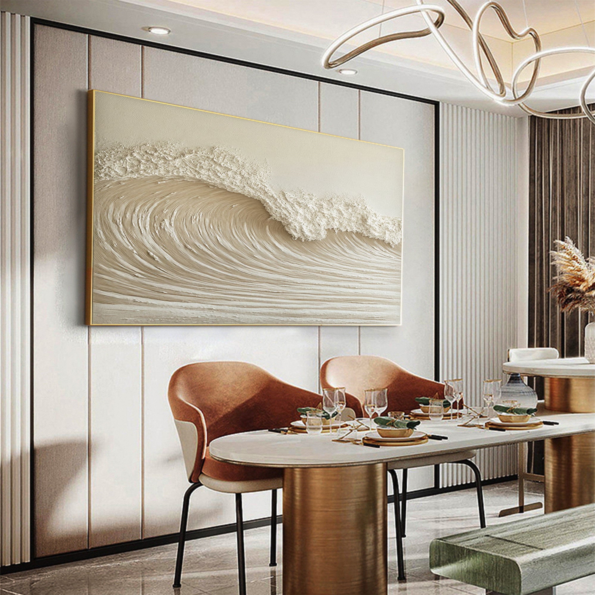 High-End 3D Wave Painting Luxury Wall Decor for Elegant Interiors #BBM 049 - Image 4