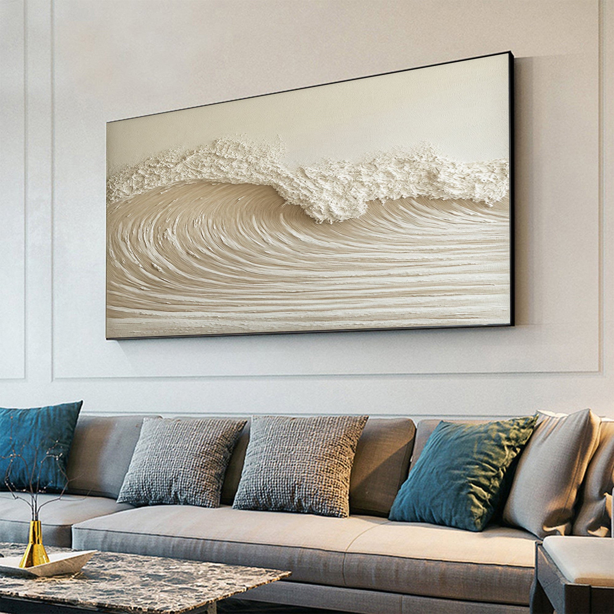 High-End 3D Wave Painting Luxury Wall Decor for Elegant Interiors #BBM 049 - Image 5