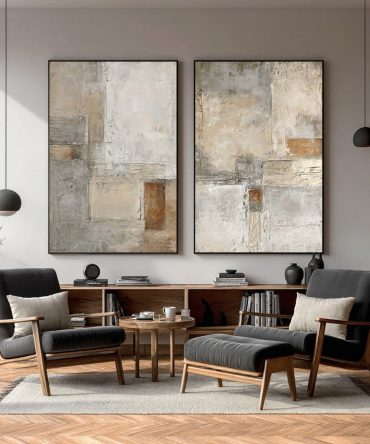 Abstract Earth Tones Textured Canvas Set  #WG 014