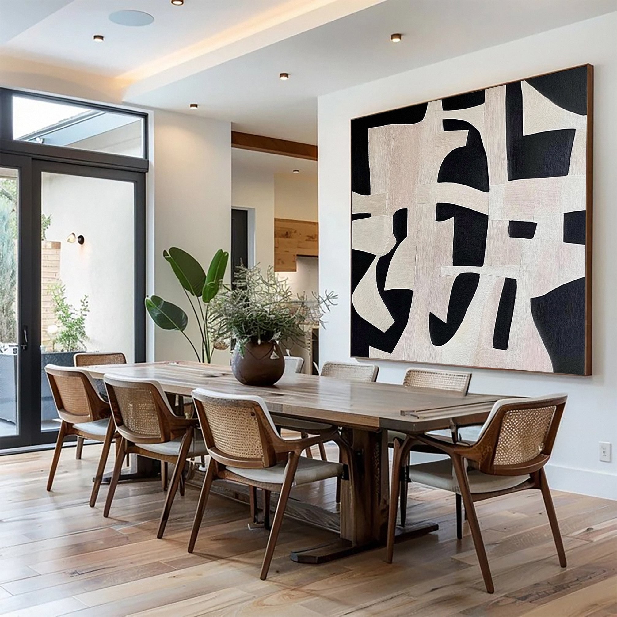 Monochrome Geometry Modern Art Canvas #BWA 016 - Image 7