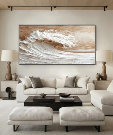 Impasto Ocean Wave Painting Textured Seascape Art #WG 036