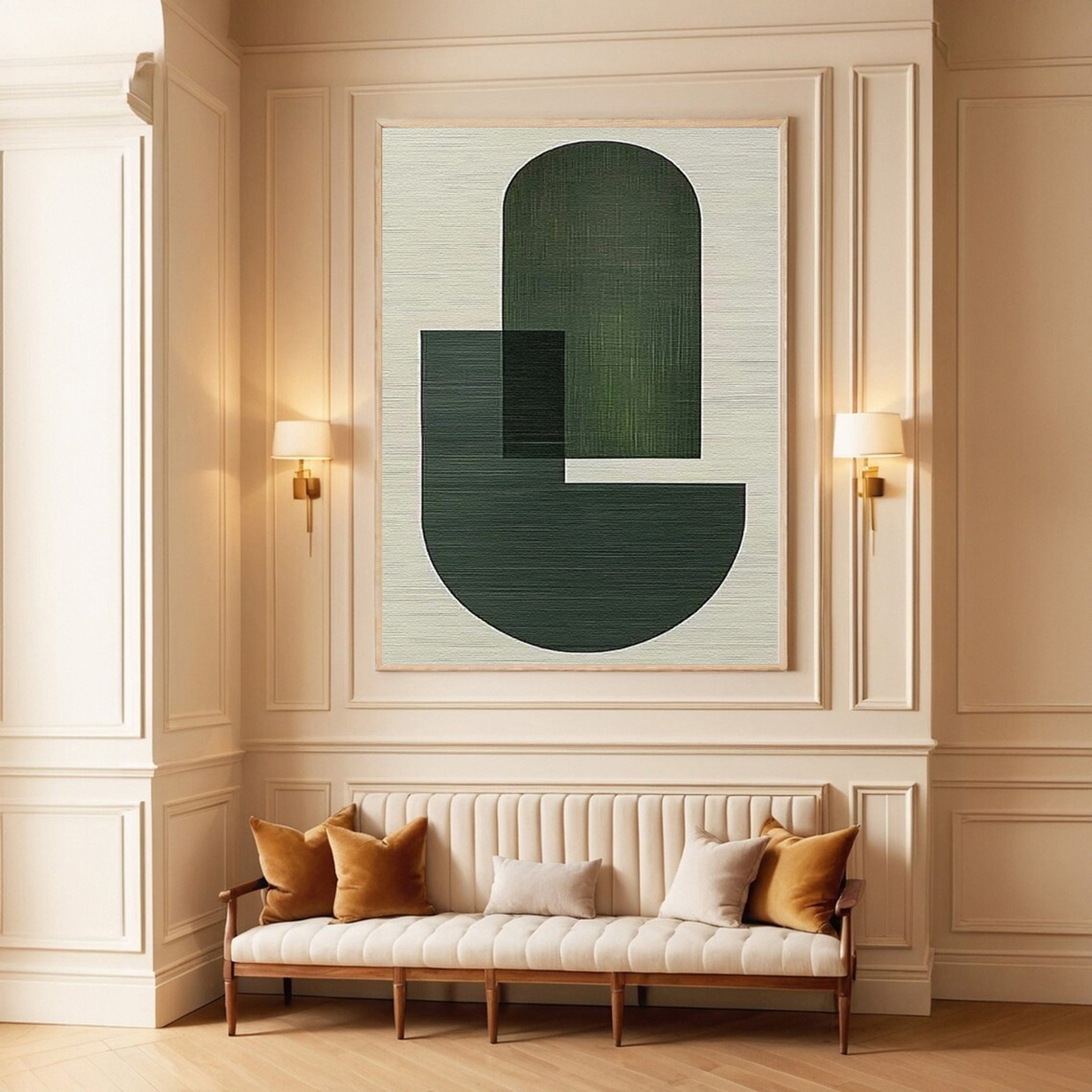 Tranquil Abstract Green and White Canvas for Modern Homes #BGA 028 - Image 7