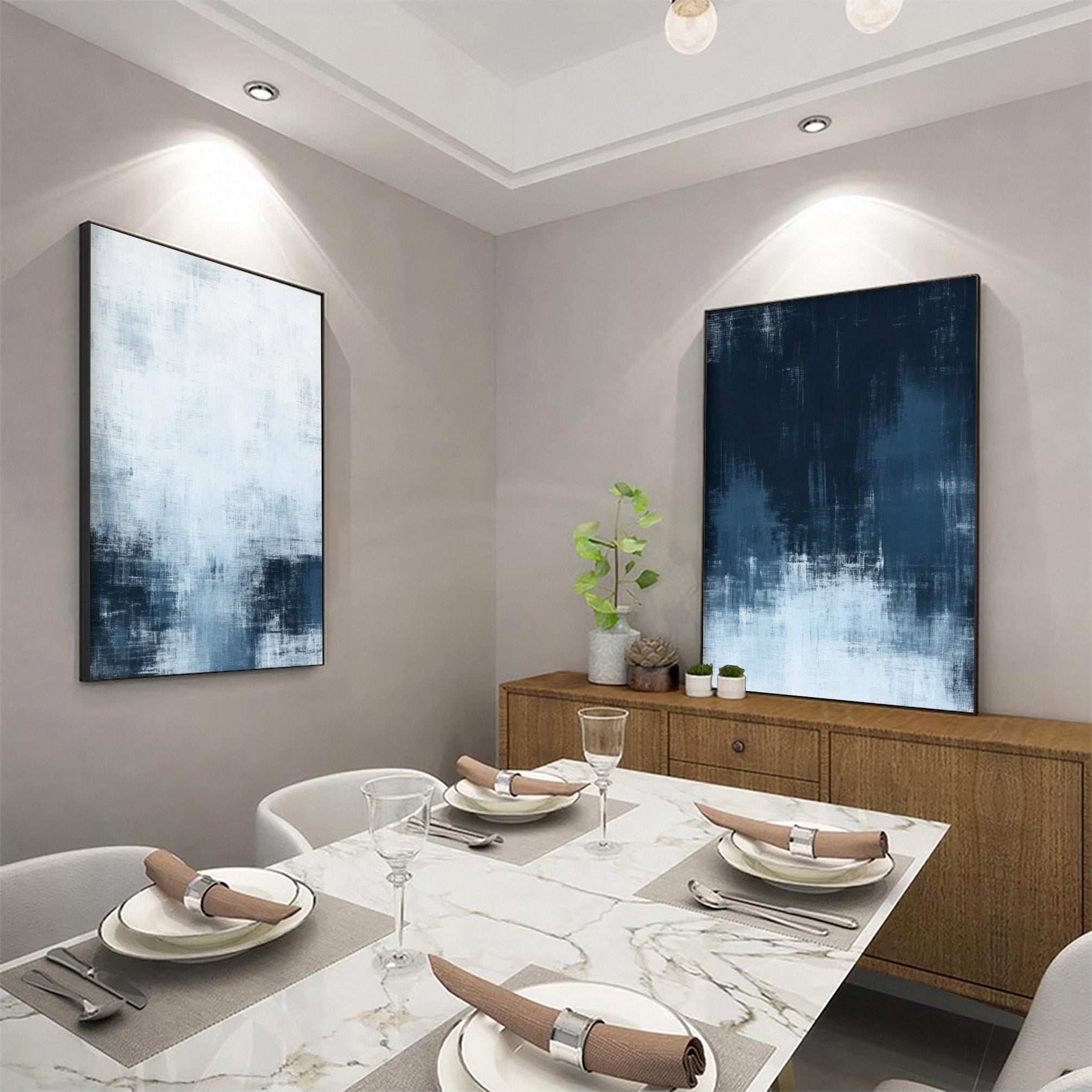 Abstract Harmony Two-Piece Monochrome Art #BGS 014 - Image 6